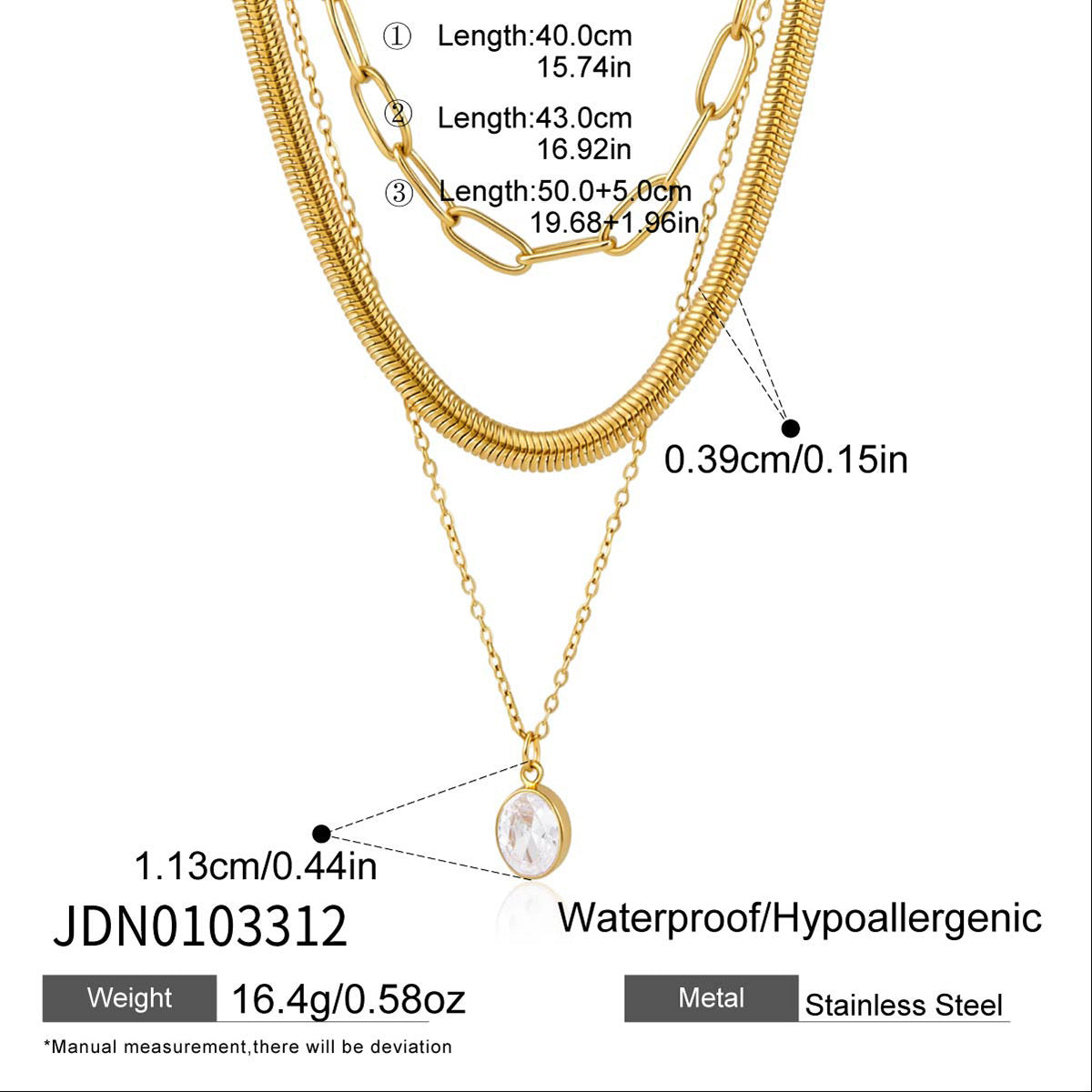 Layered Diamond Pendant Necklace