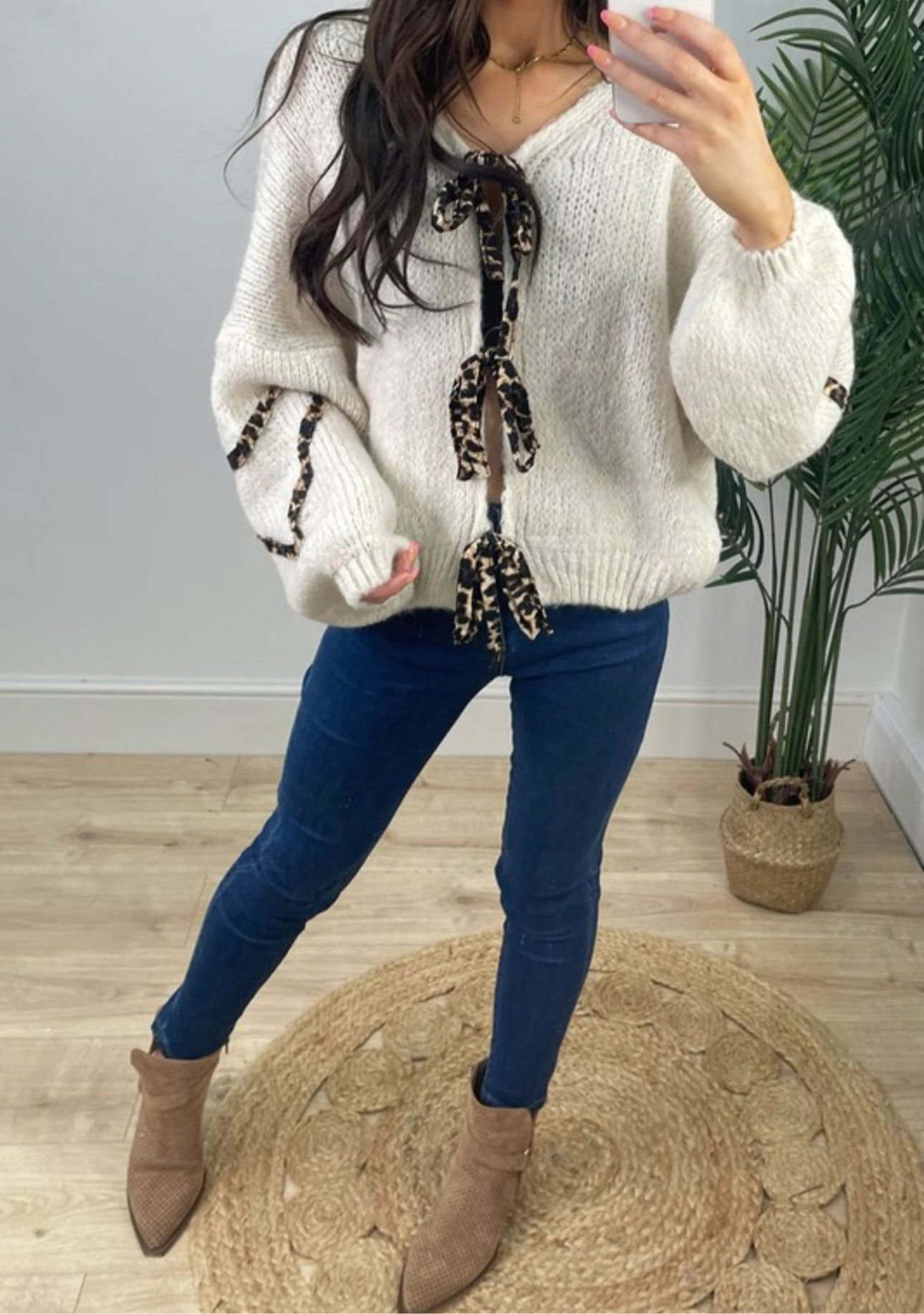 Leopard Ribbon Detail Sweater