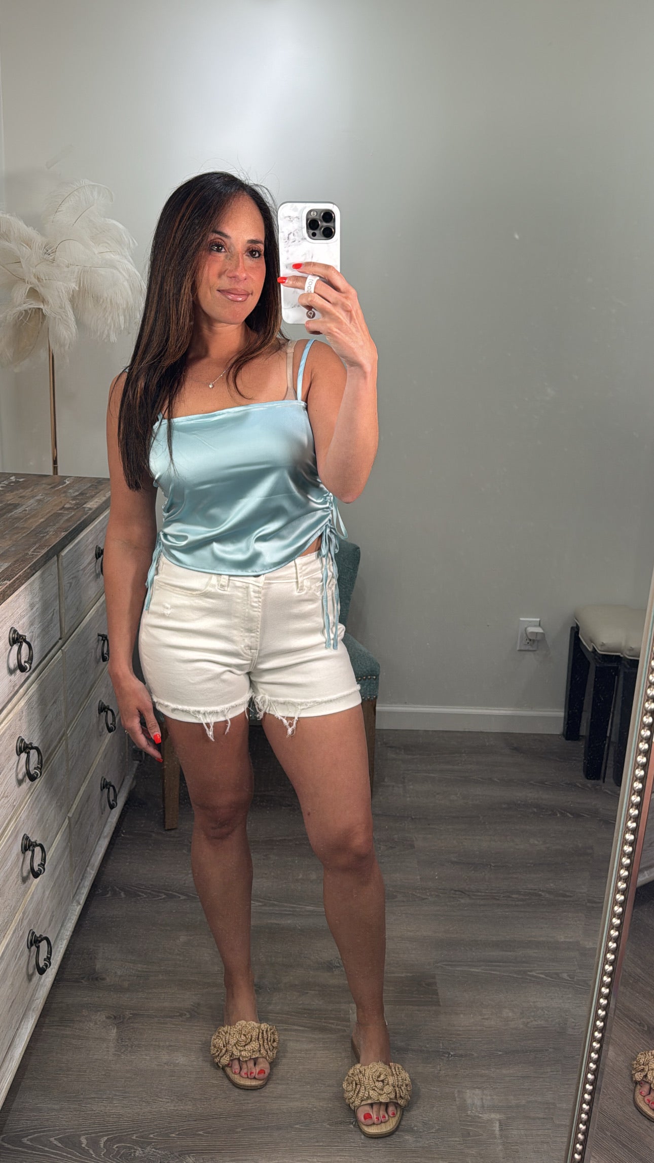 Baby Blue Satin Tank