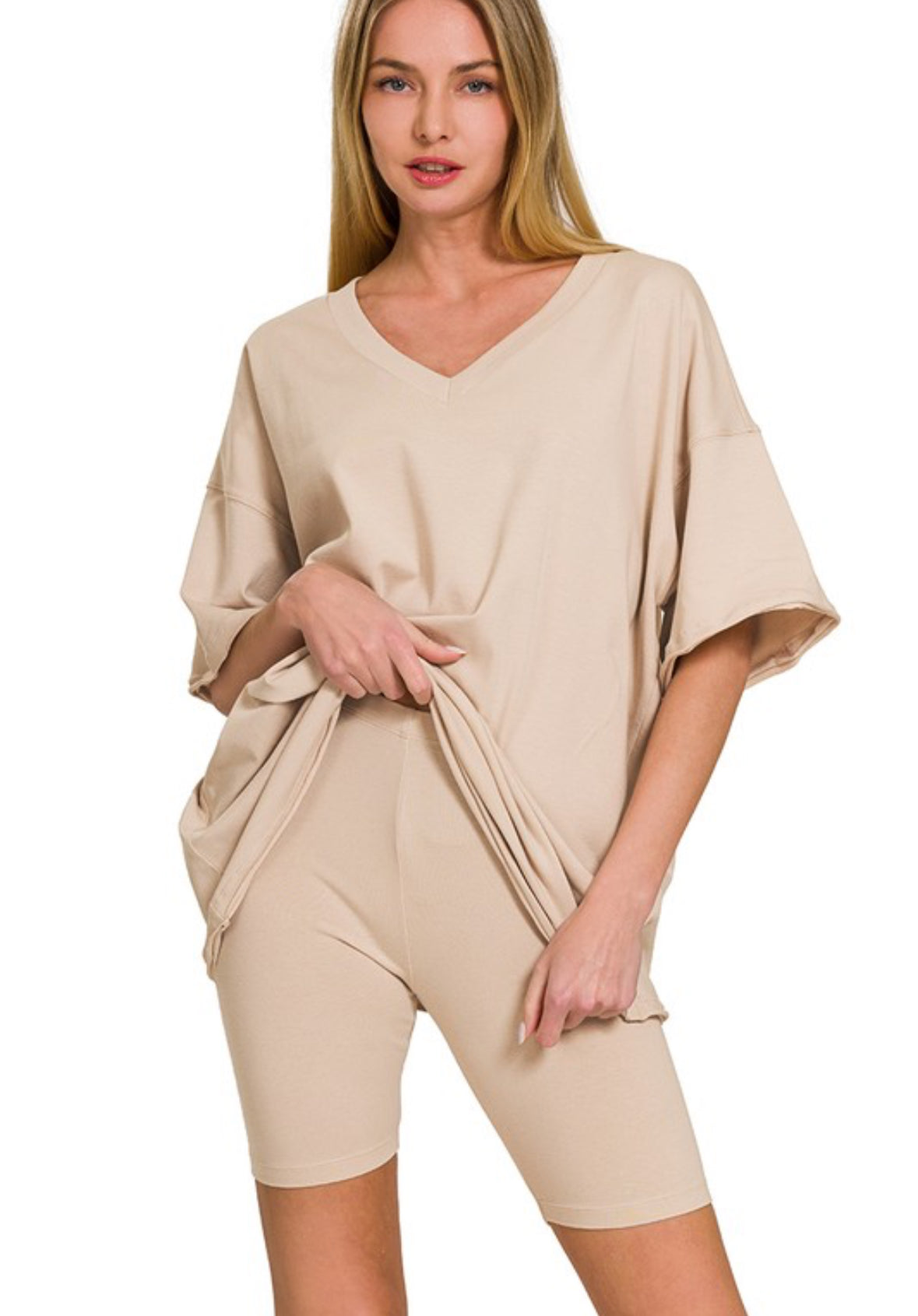 Cotton Top & Bike Shorts Set