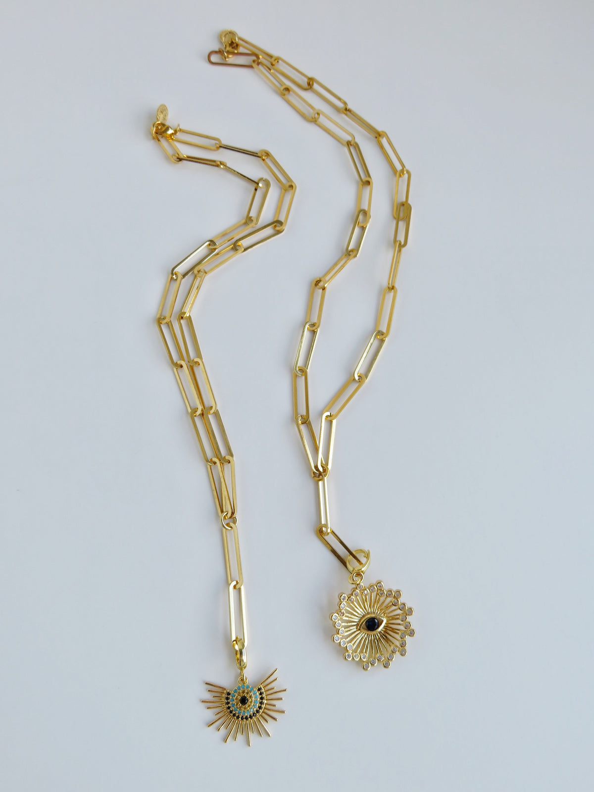 Evil Eye Lariat Charm Necklaces - evil eye clip charms