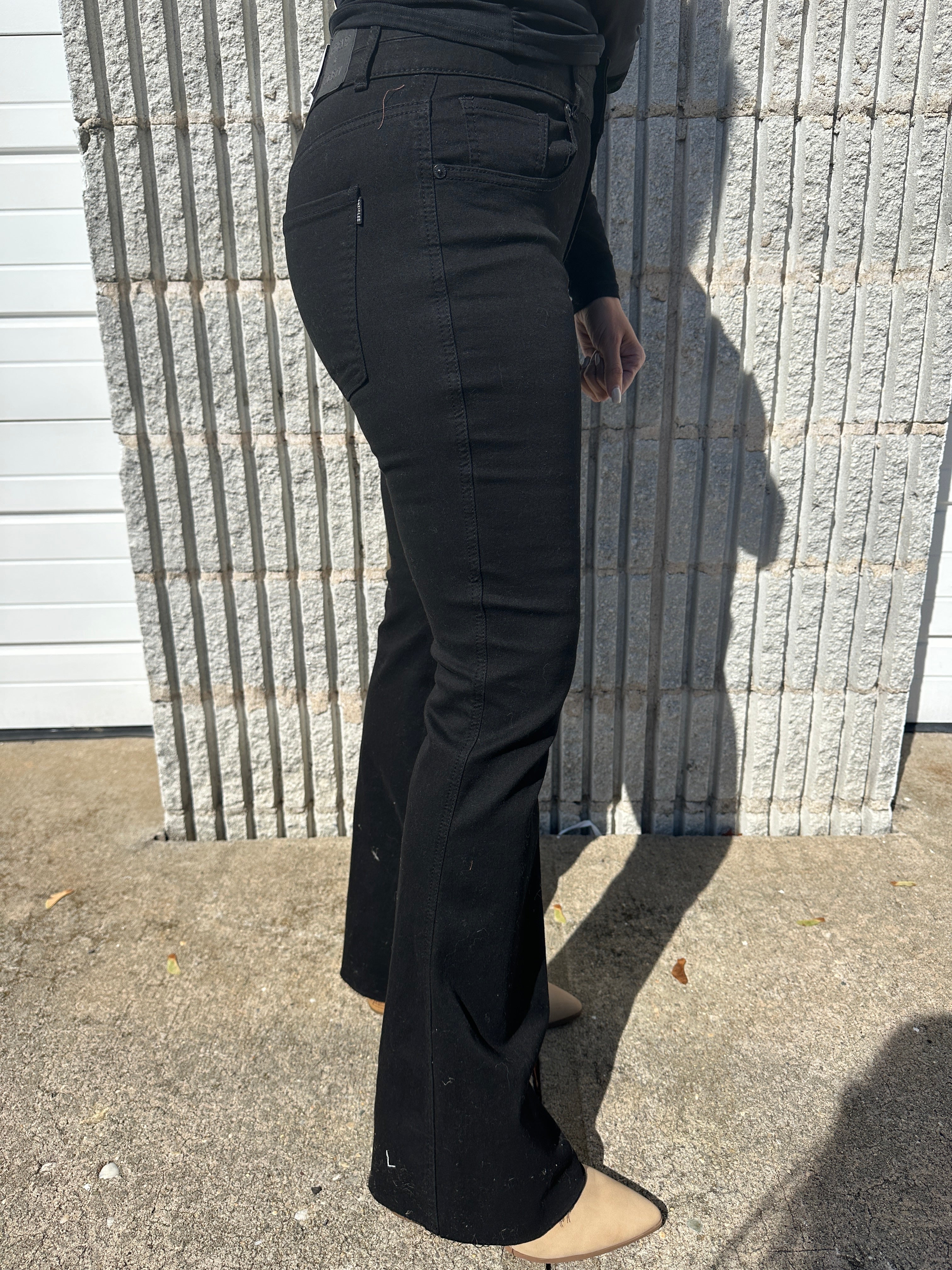 Articles of Society The Joplin Mid Rise Black Flare Denim Jean