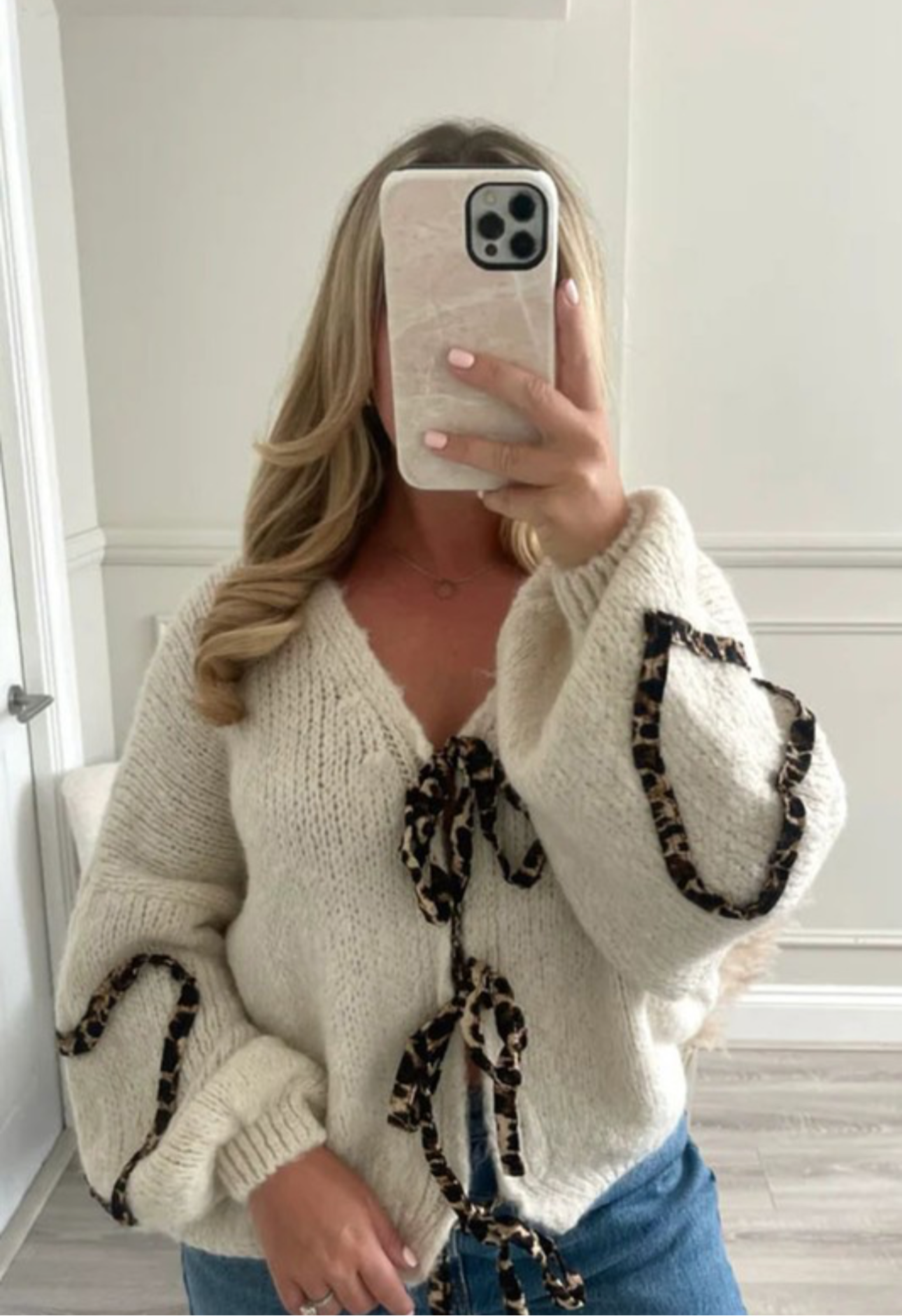 Leopard Ribbon Detail Sweater