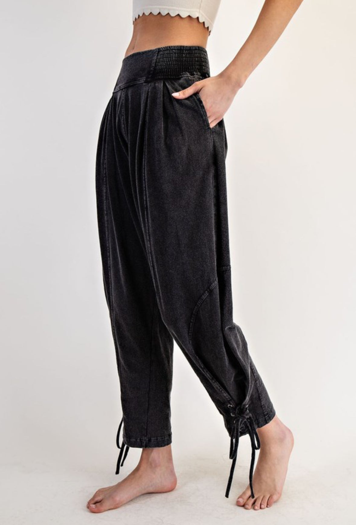 Mineral Washed Tie Jogger Pants