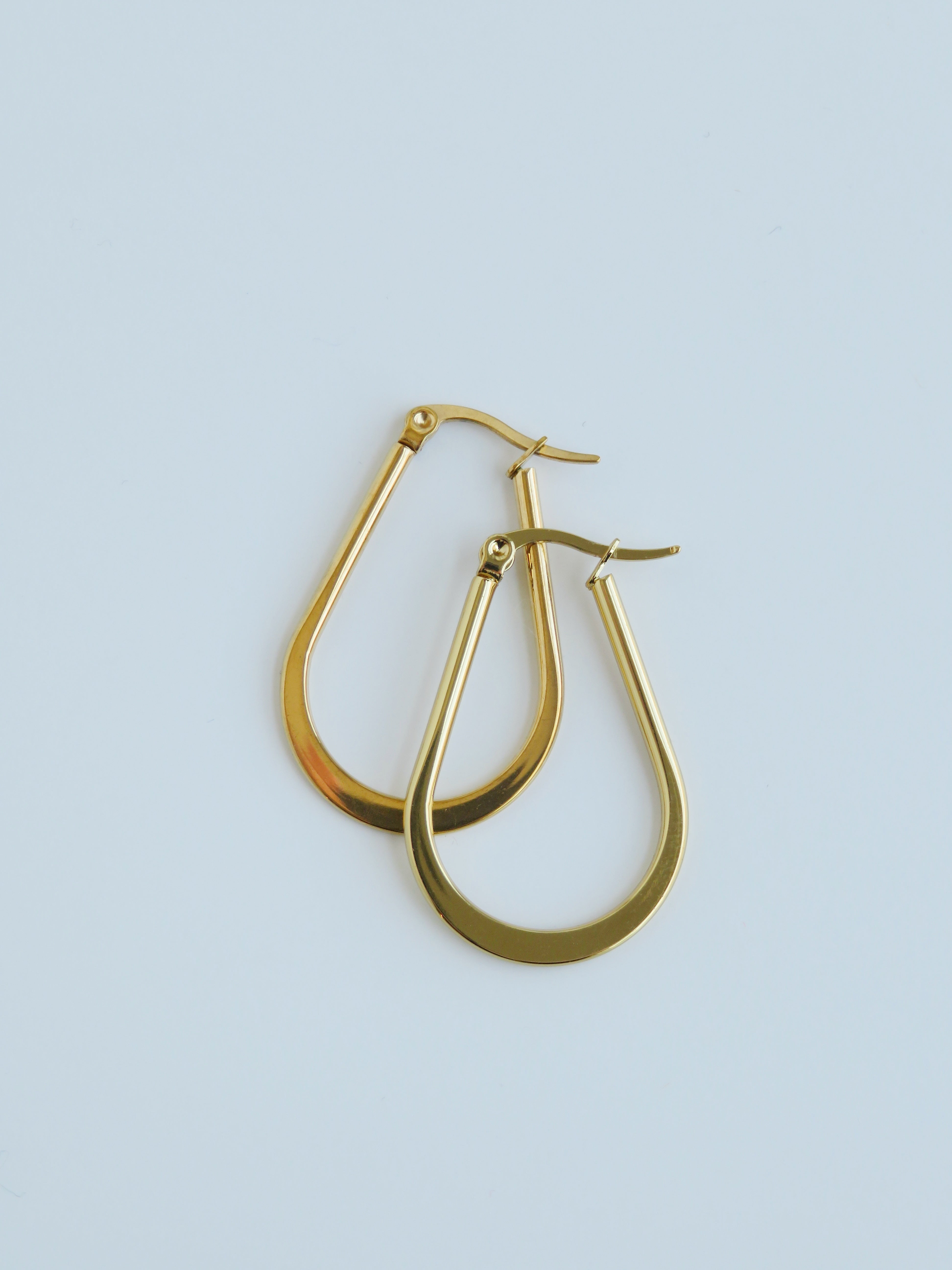 Elongated Hoop Earrings