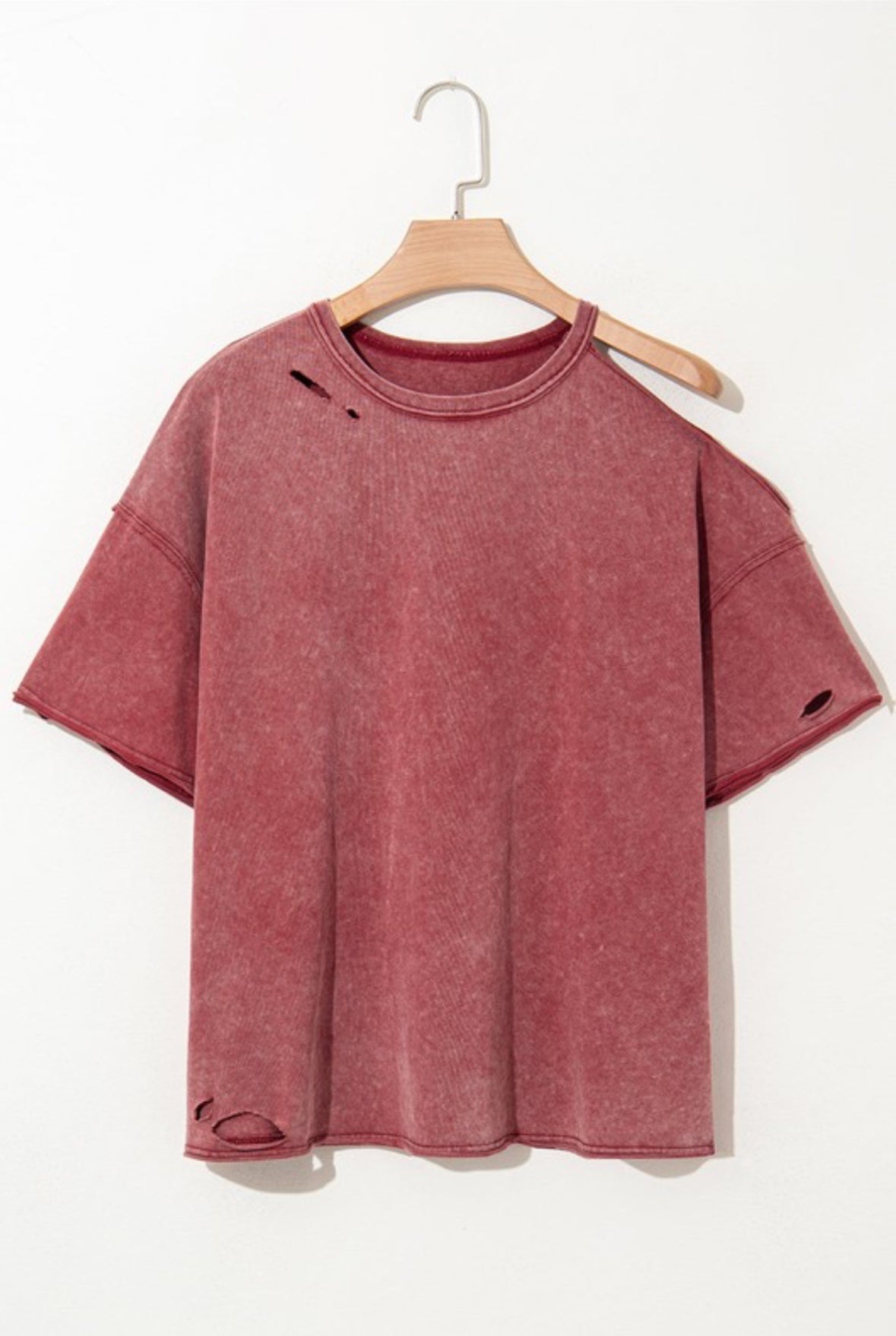 Distressed One Shoulder Tee