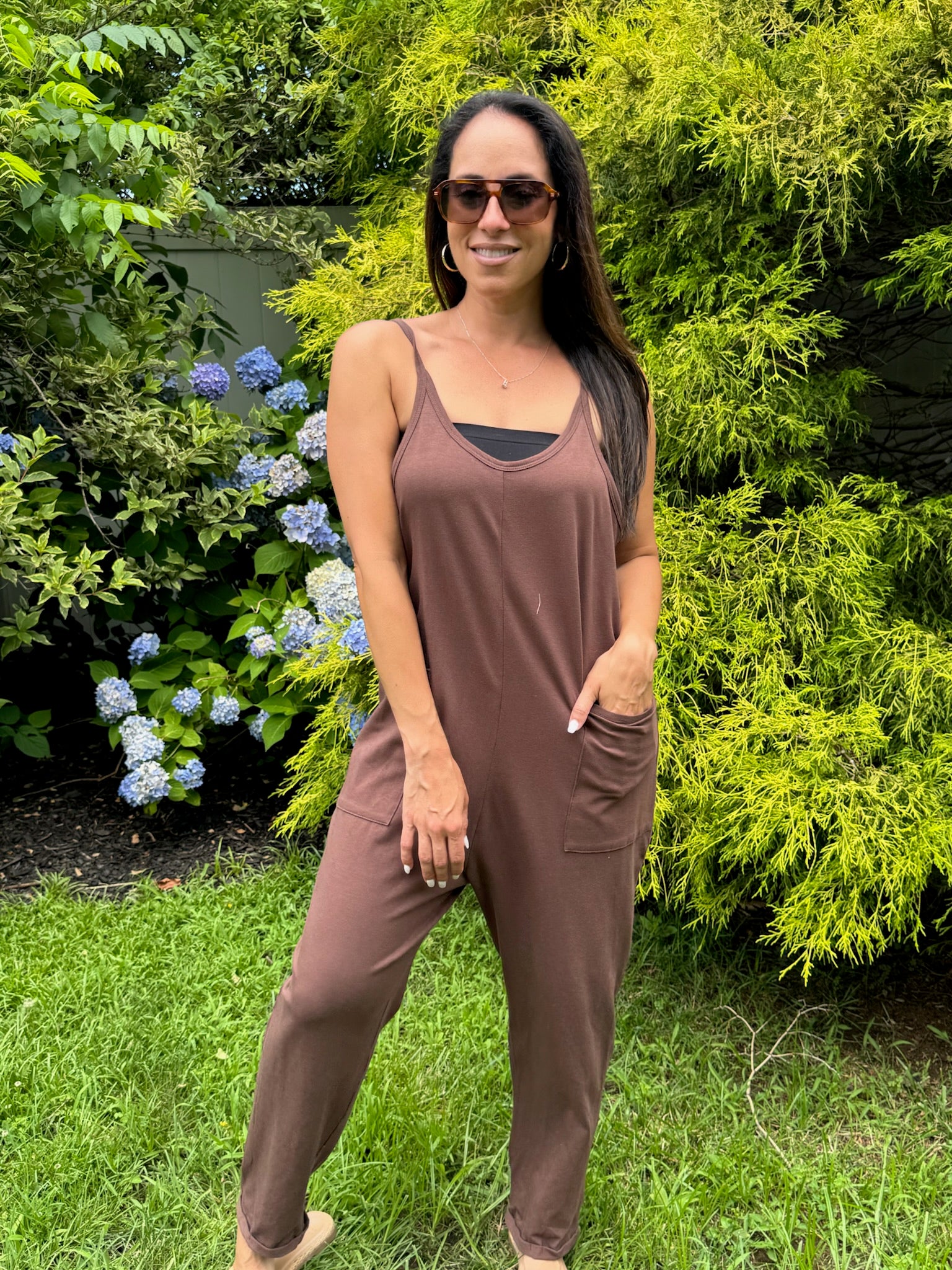 Brown Cotton Jumpsuit