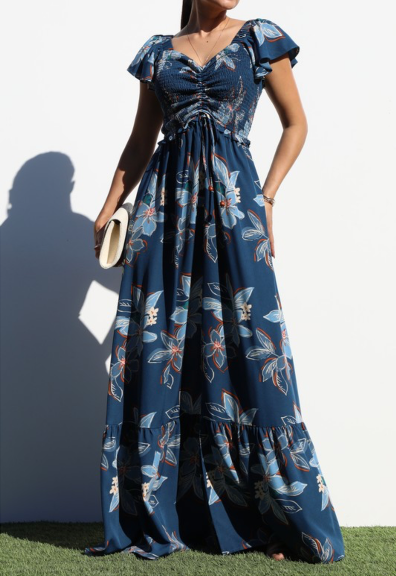 Navy Floral Maxi Dress