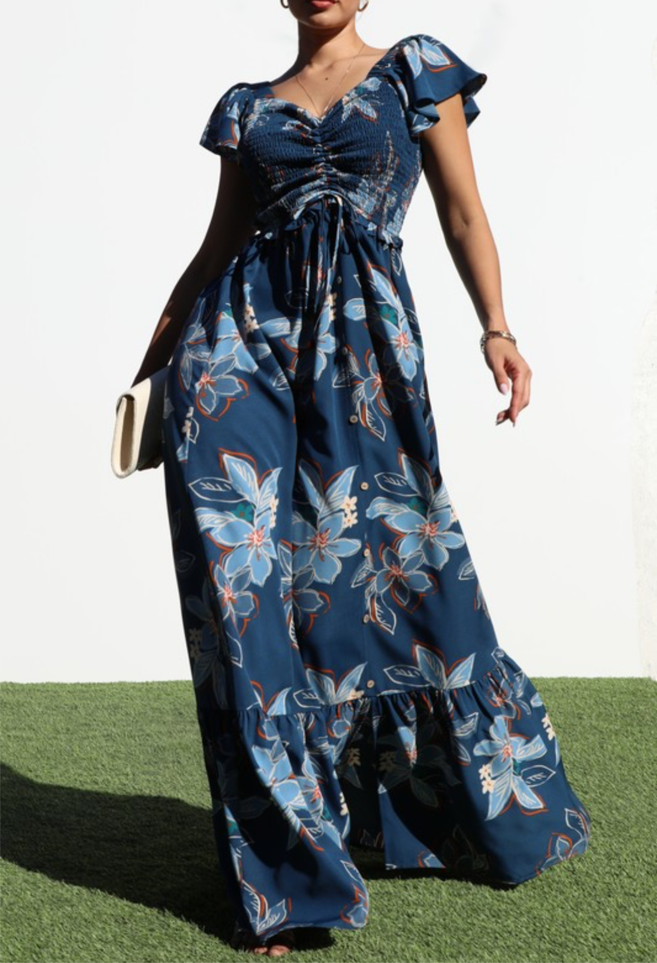 Navy Floral Maxi Dress