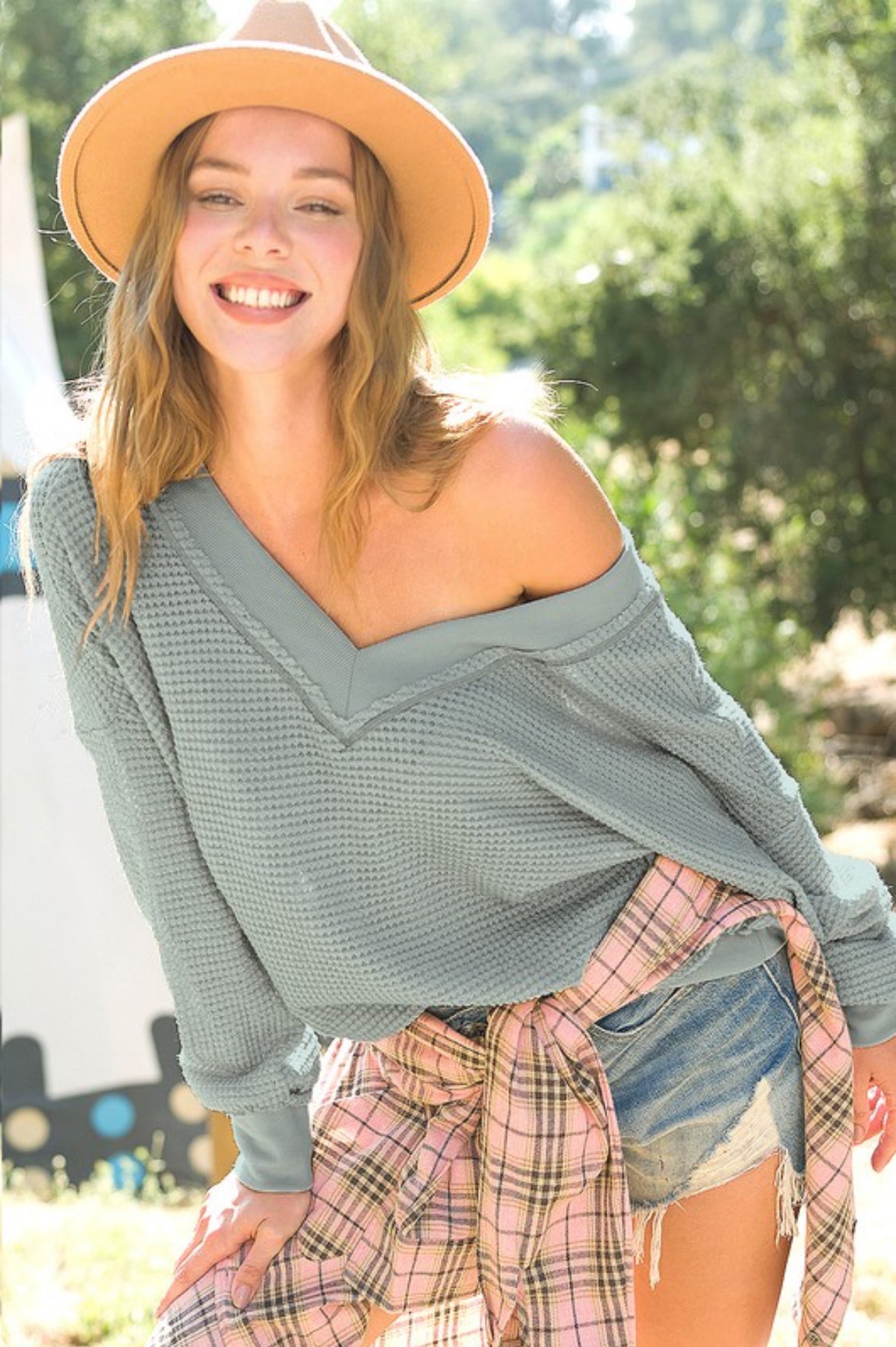 Waffle Long Sleeve Top