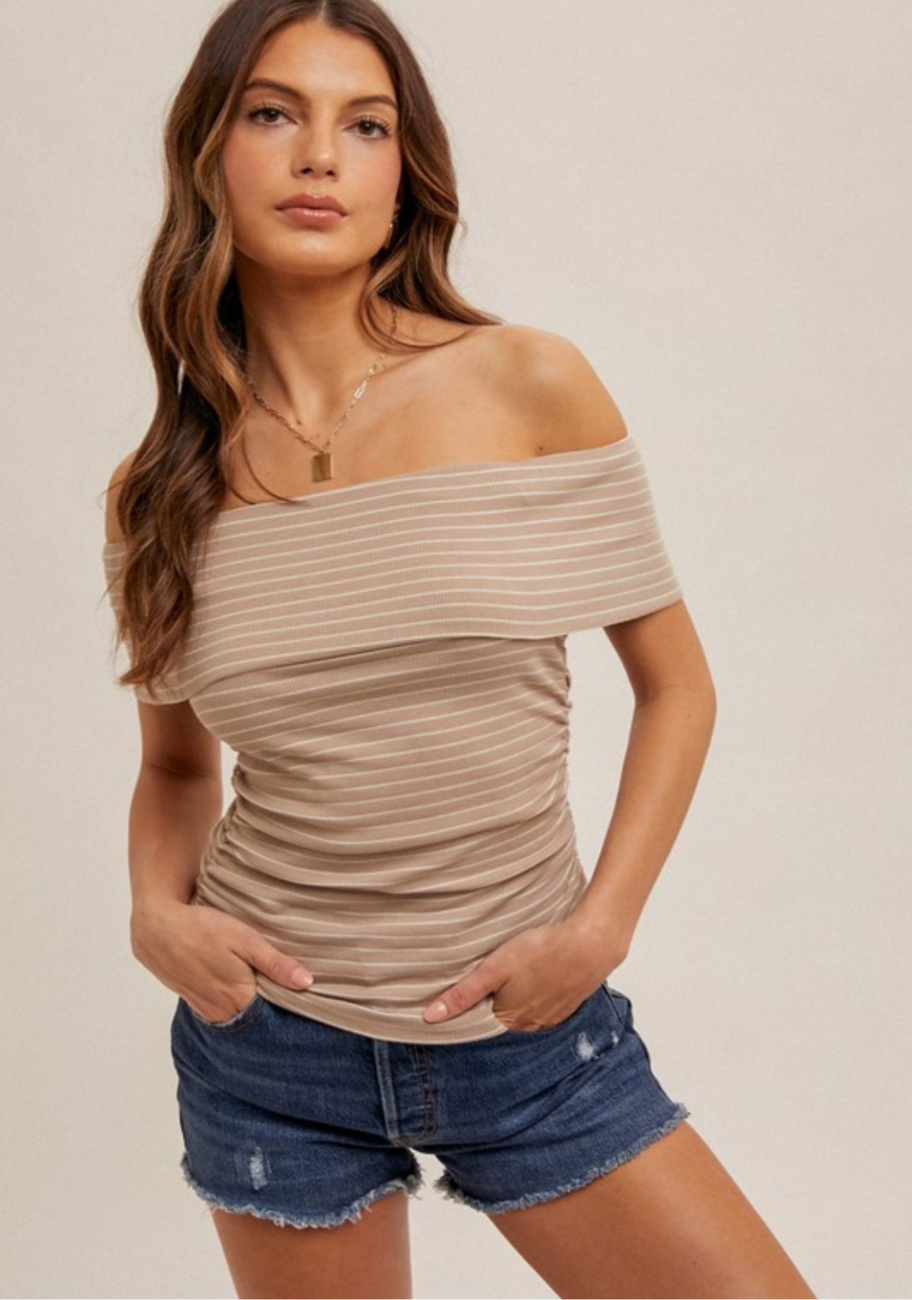 Ribbed off the Shoulder Top