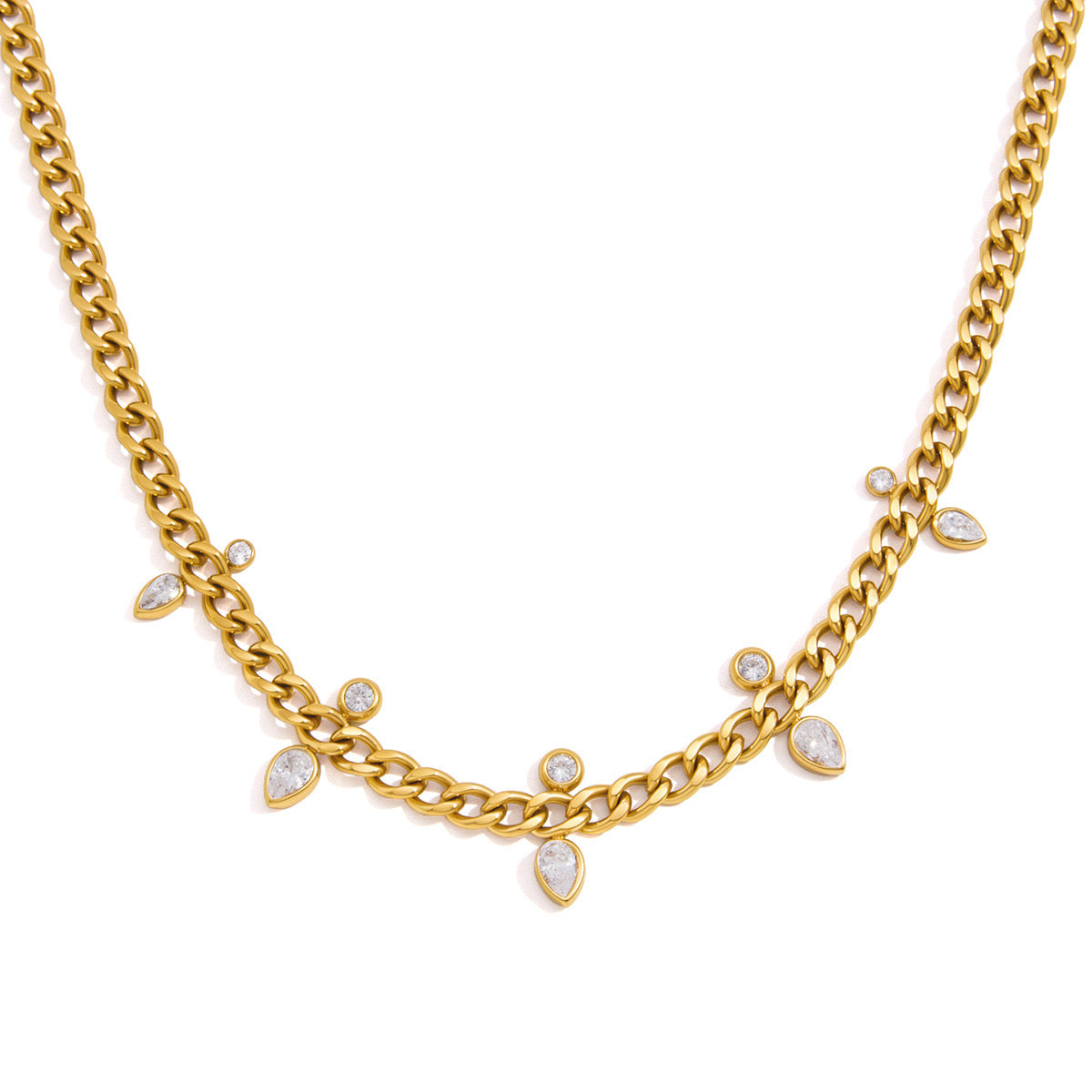 Agnes Diamond Curb Chain Necklace