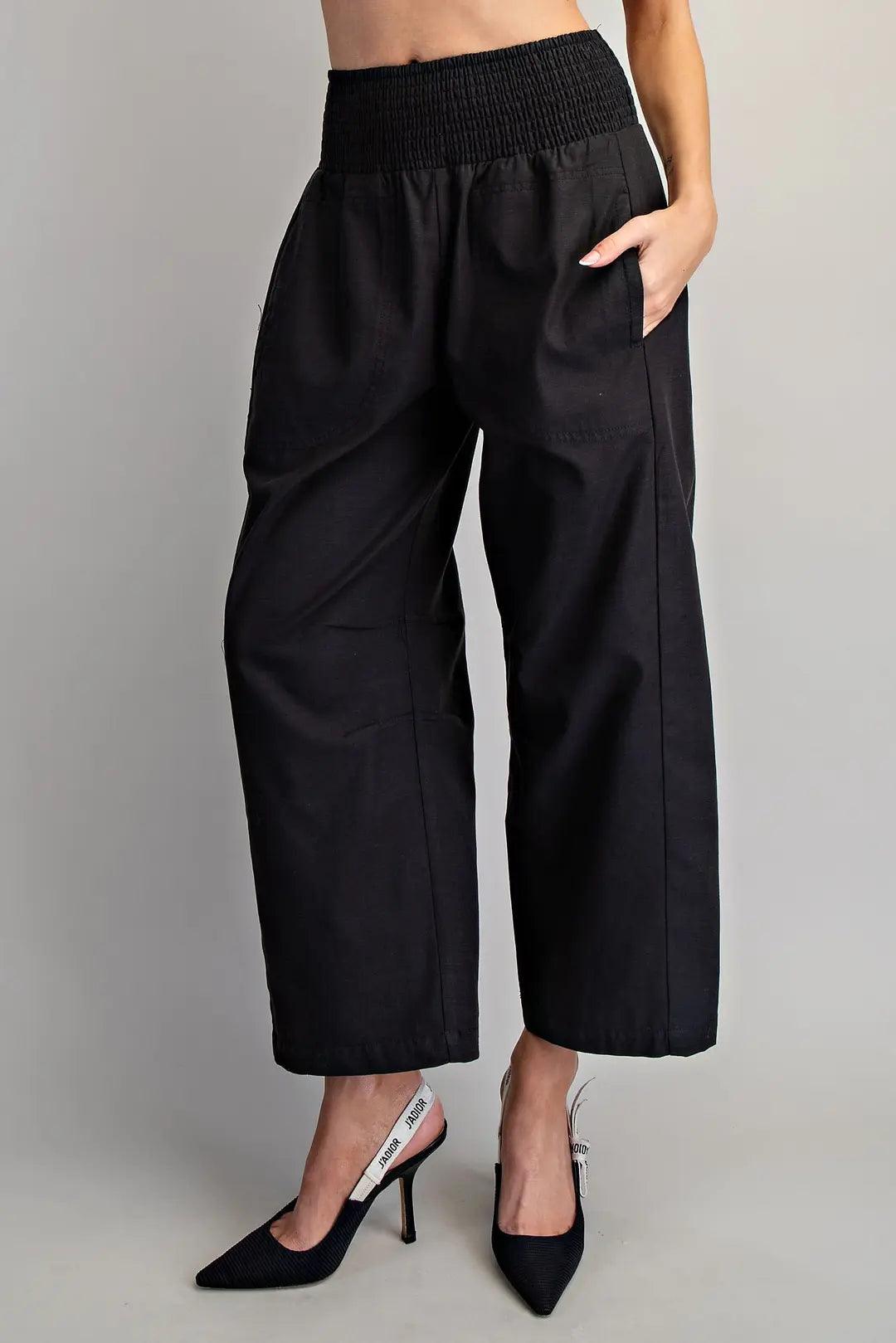 Black Smocked Pants