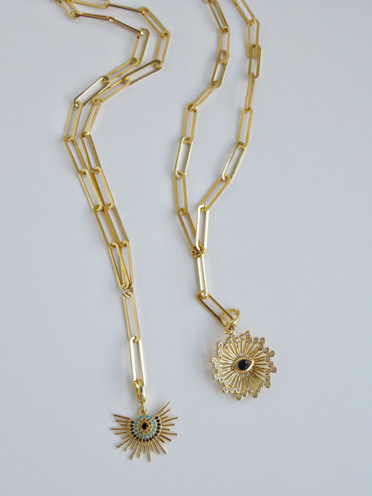 Evil Eye Lariat Charm Necklaces - evil eye clip charms