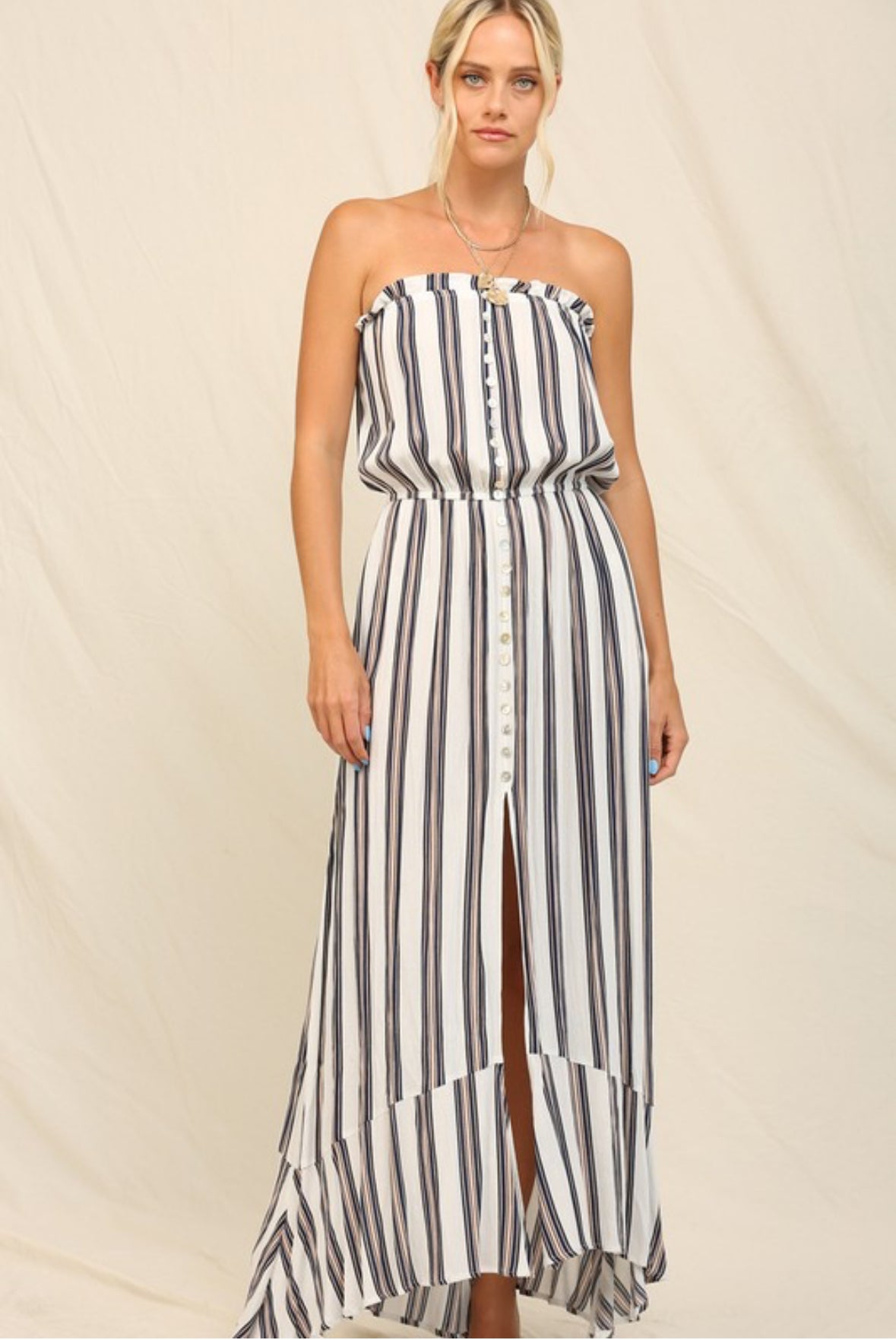 Vertical Stripe Maxi Dress