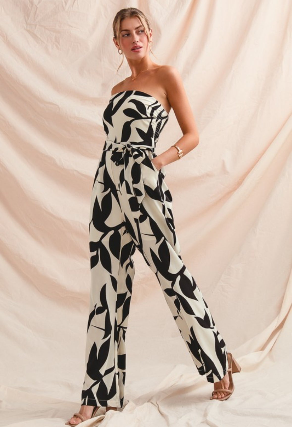 Strapless Printed Jumpsuit