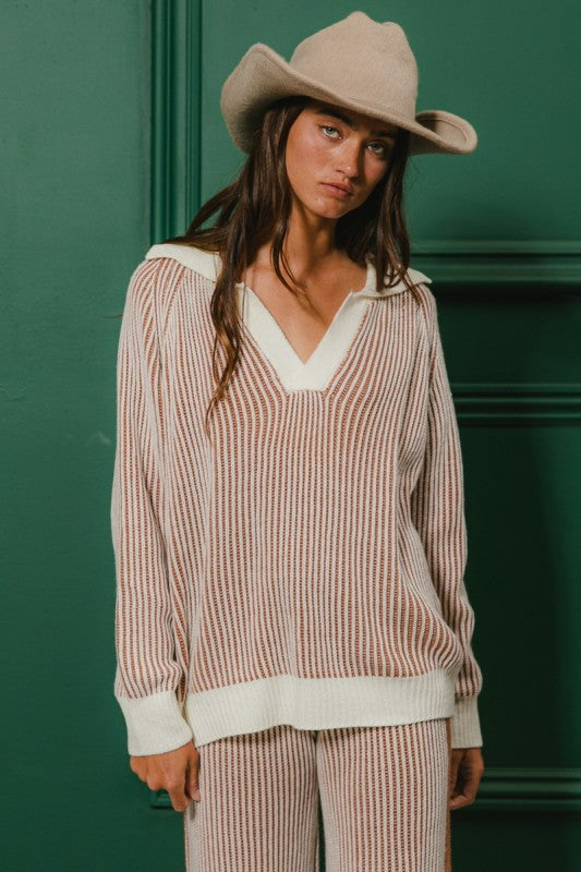 Lightweight Two Tone Ribbed Set