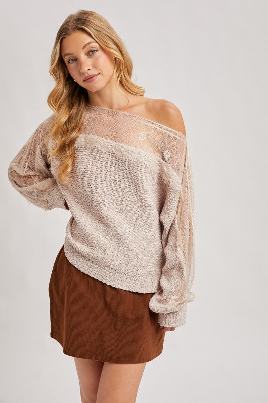 Lace Trim Sweater