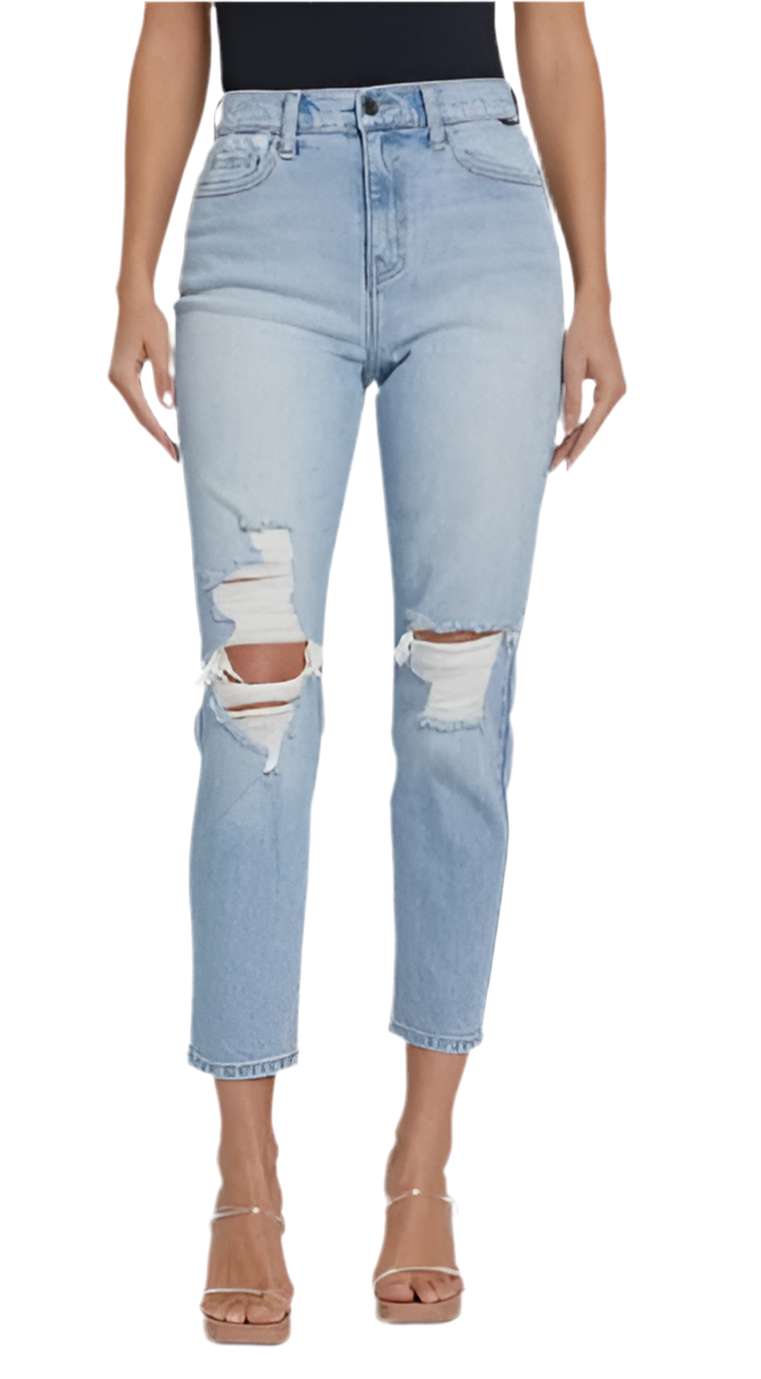 Light Wash High Rise Mom Jean
