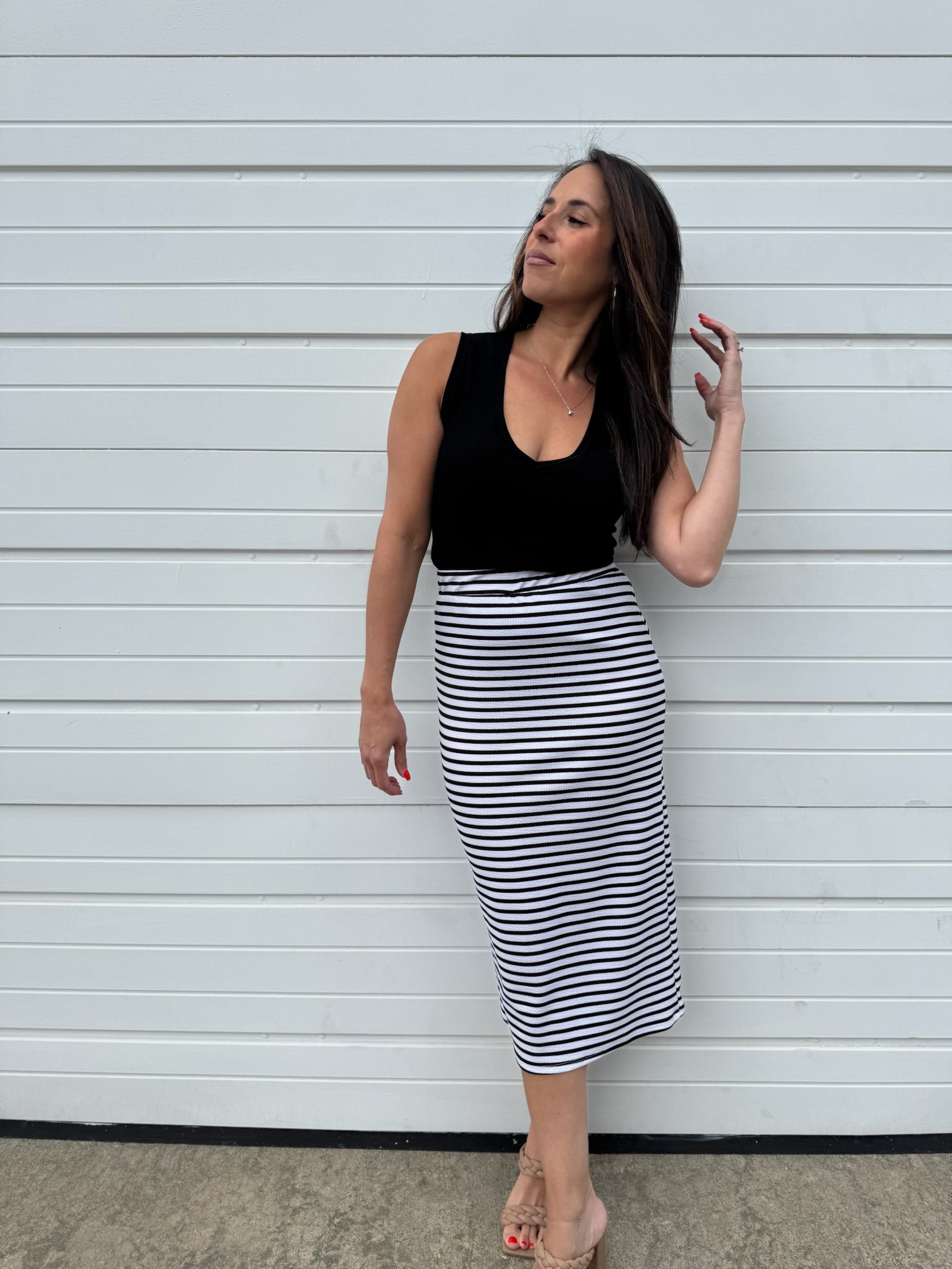 Stripe Pencil Skirt