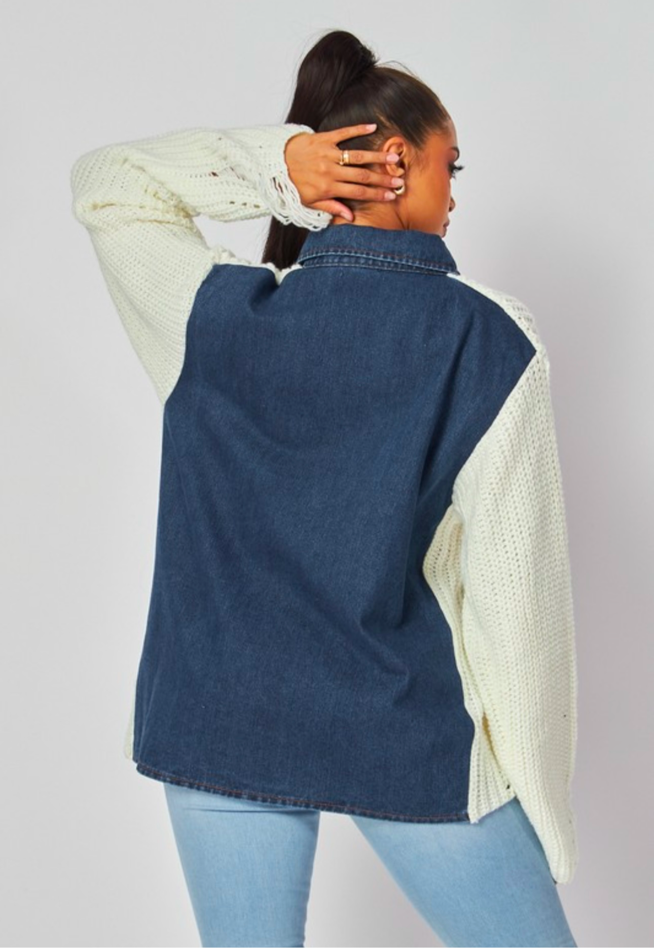 Denim Knit Shacket