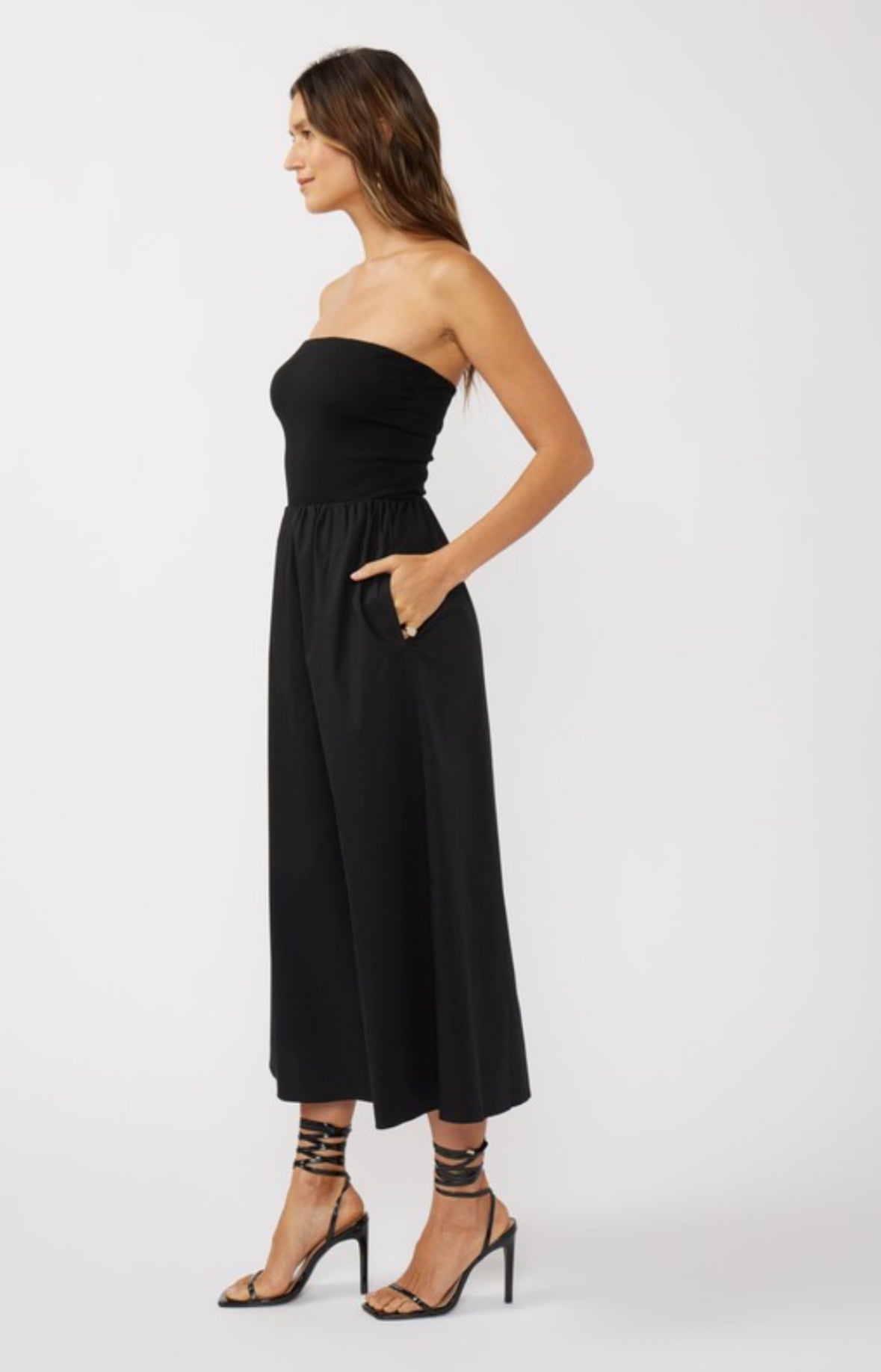 Strapless Dress with Pockets