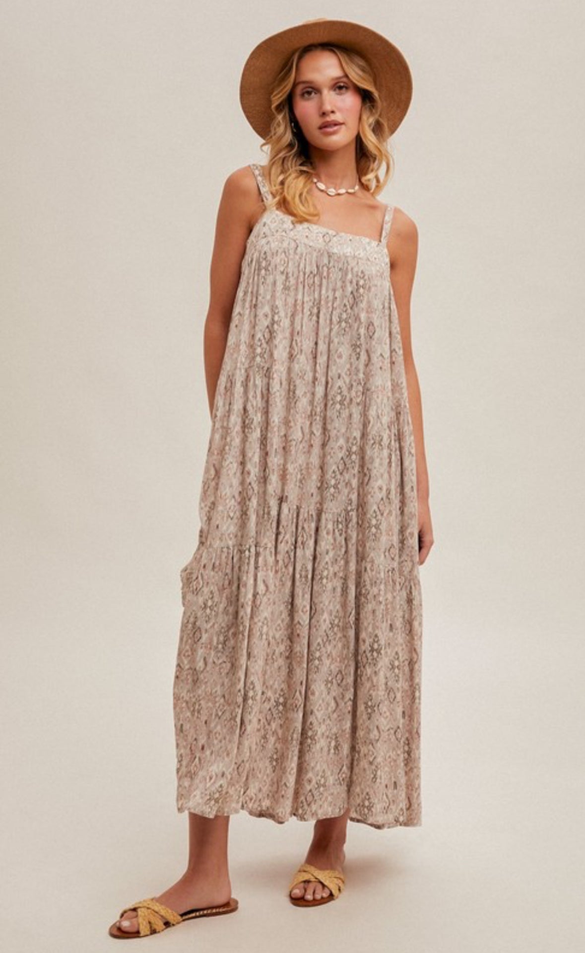 aztec print maxi dress Aztec Tiered Sun Dress