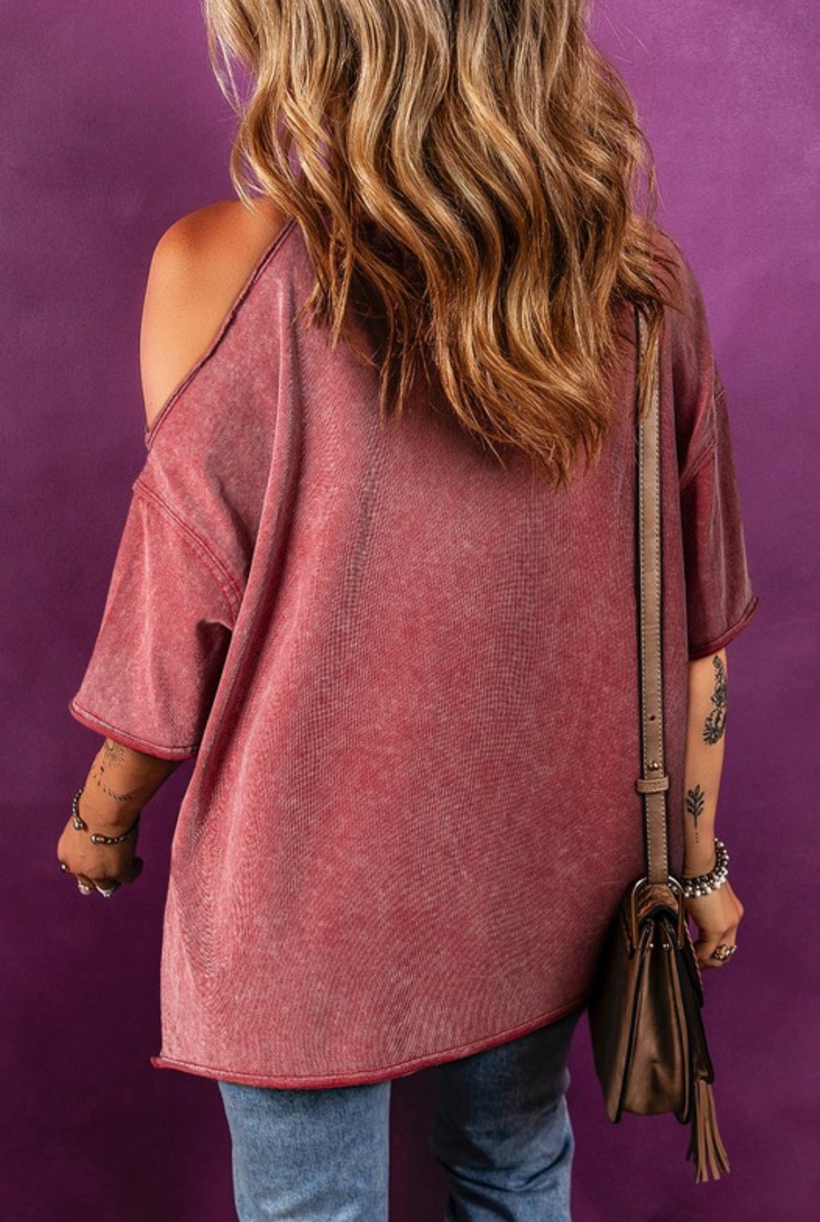Distressed One Shoulder Tee