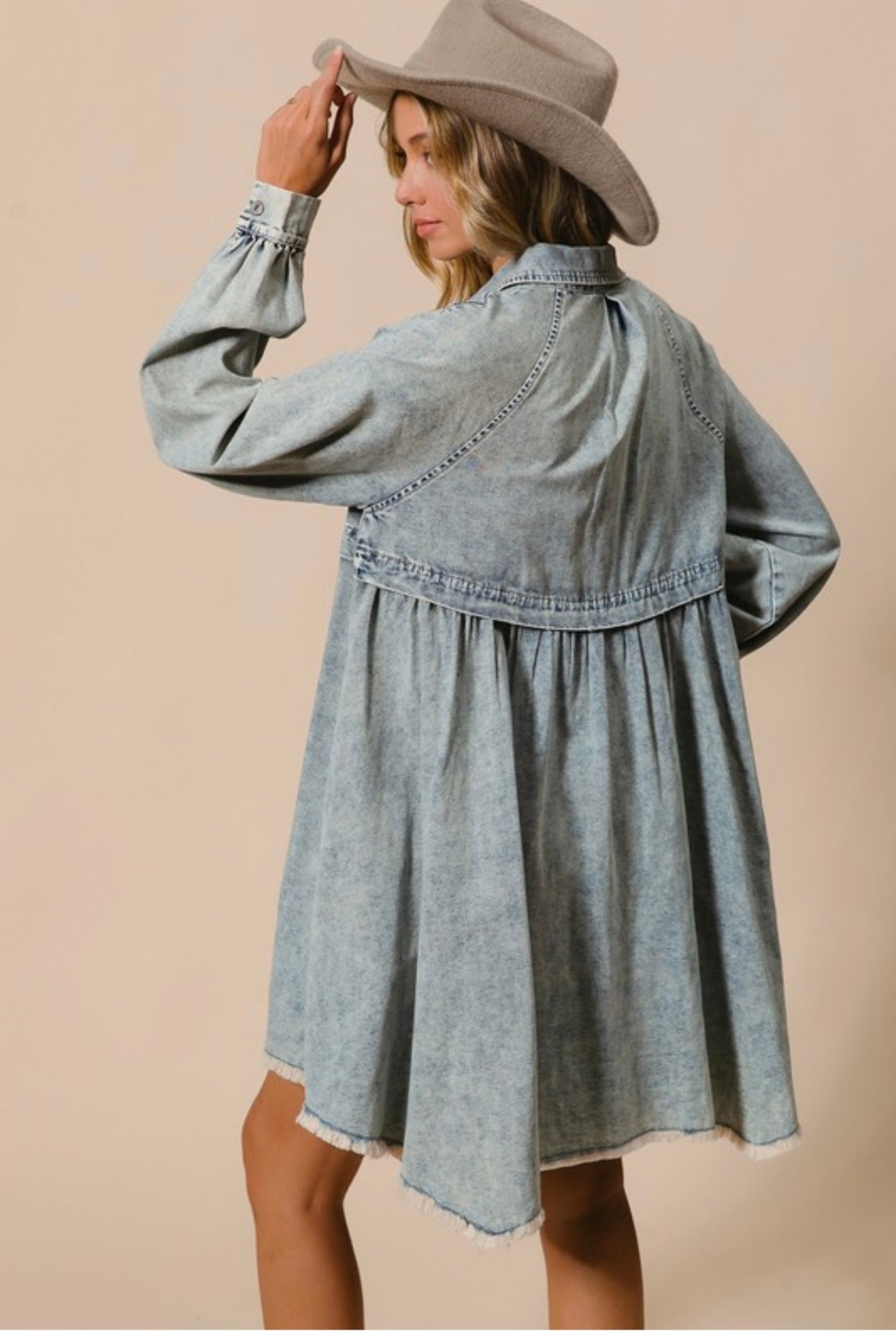 Mineral Washed Button Dress