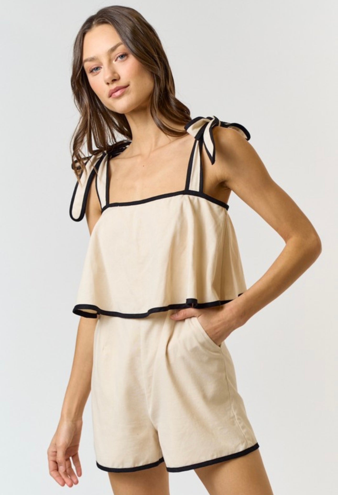 Contrast Trim Romper