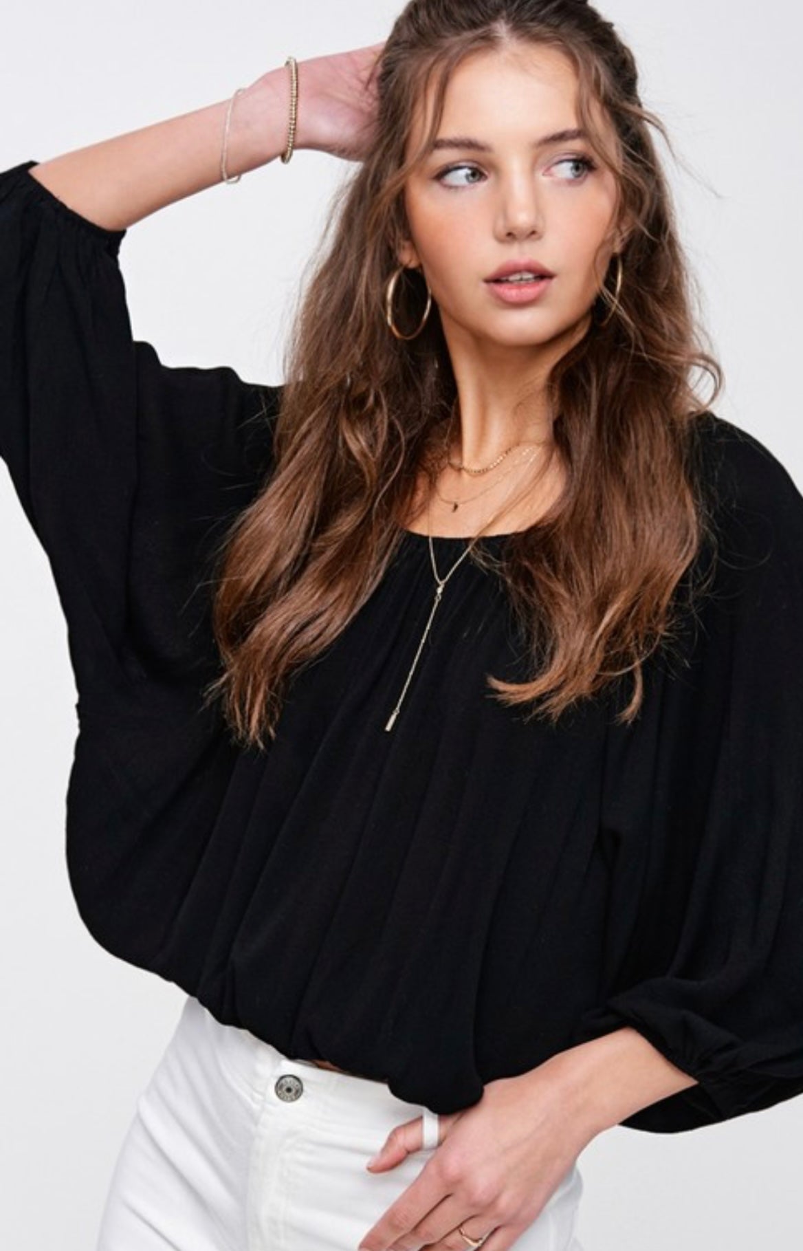 Toni Black Off Shoulder Top