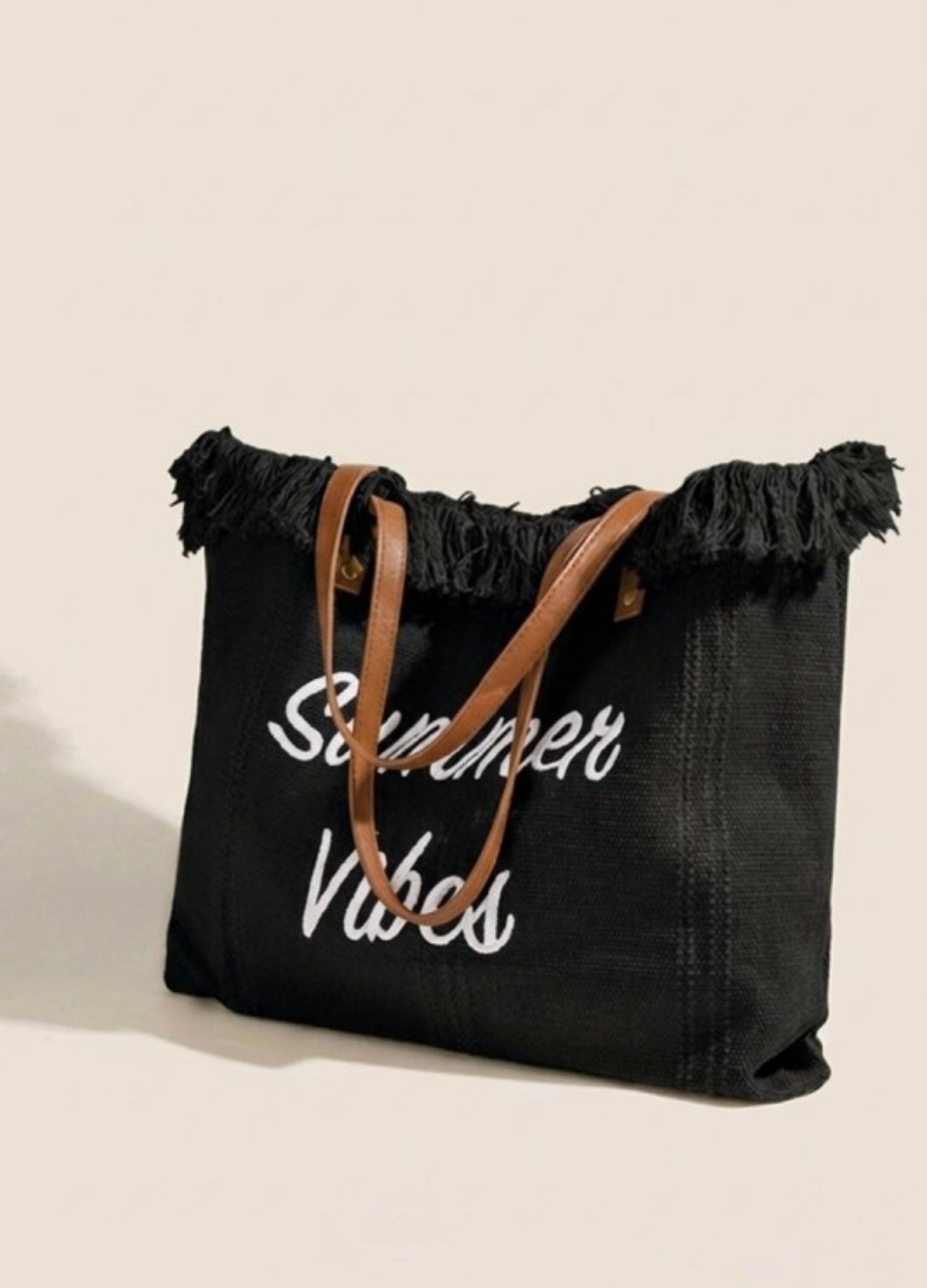Black Summer Vibes Fringe Bag