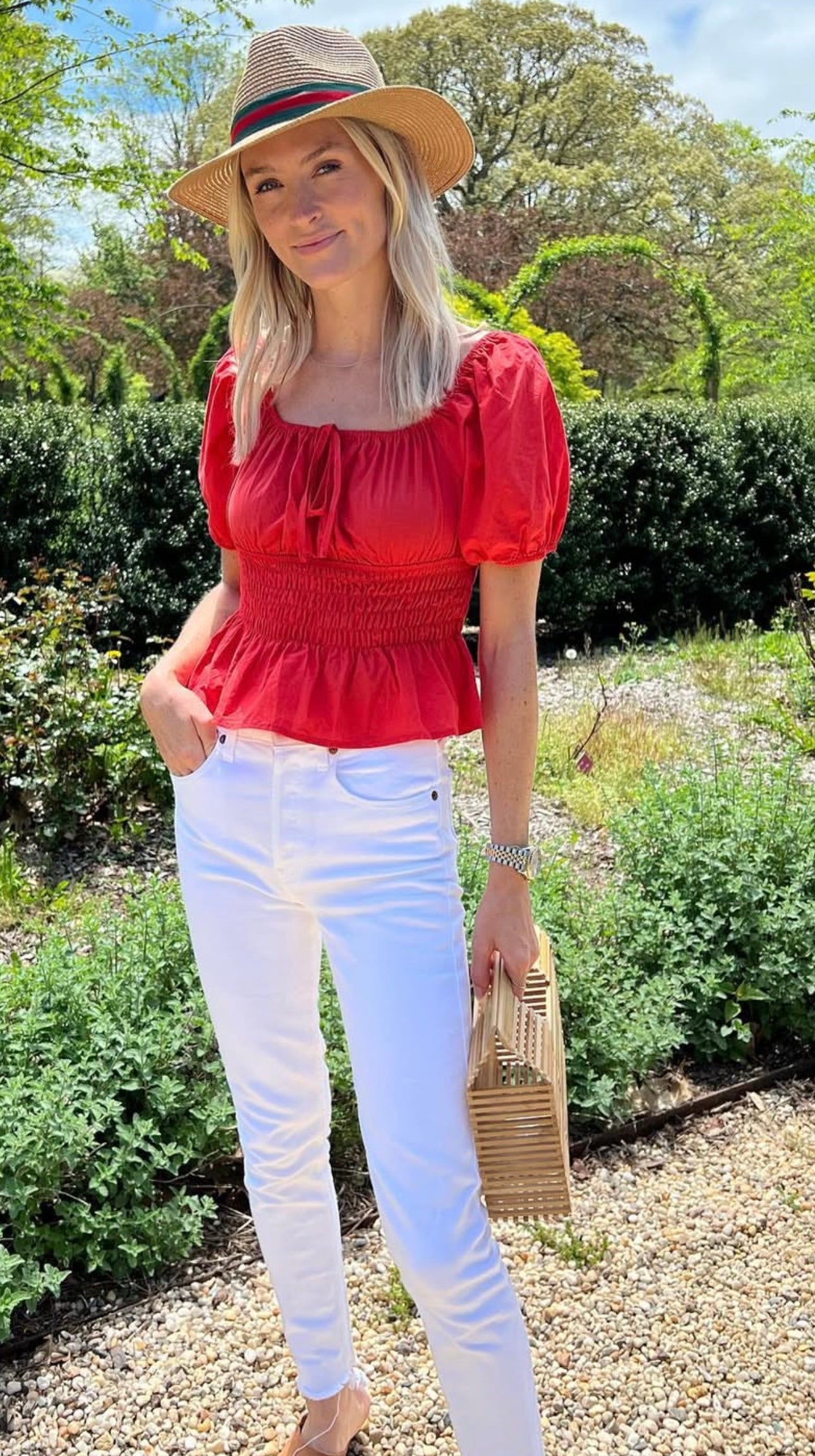 Red Peplum Top