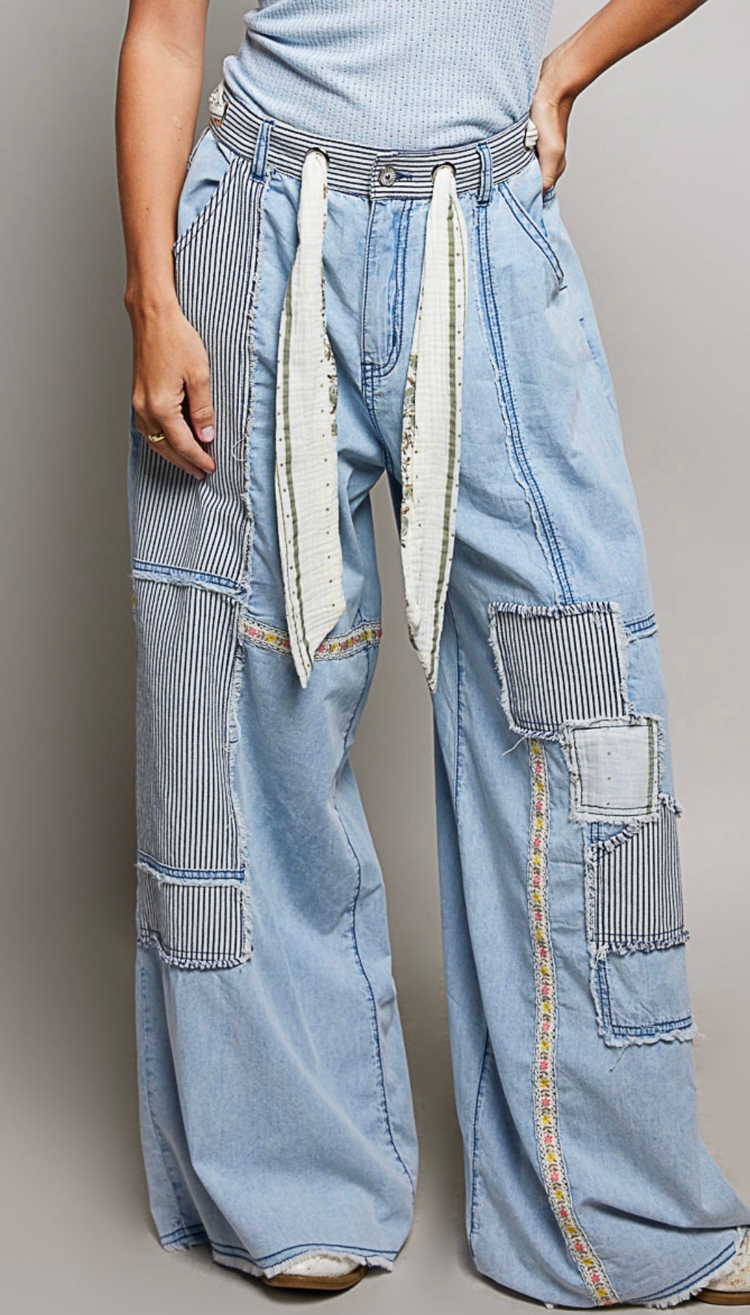 Patchwork Denim Pant