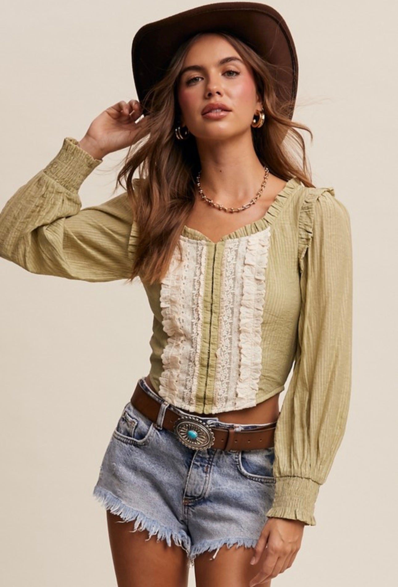 Ruffle & Lace Corset Top