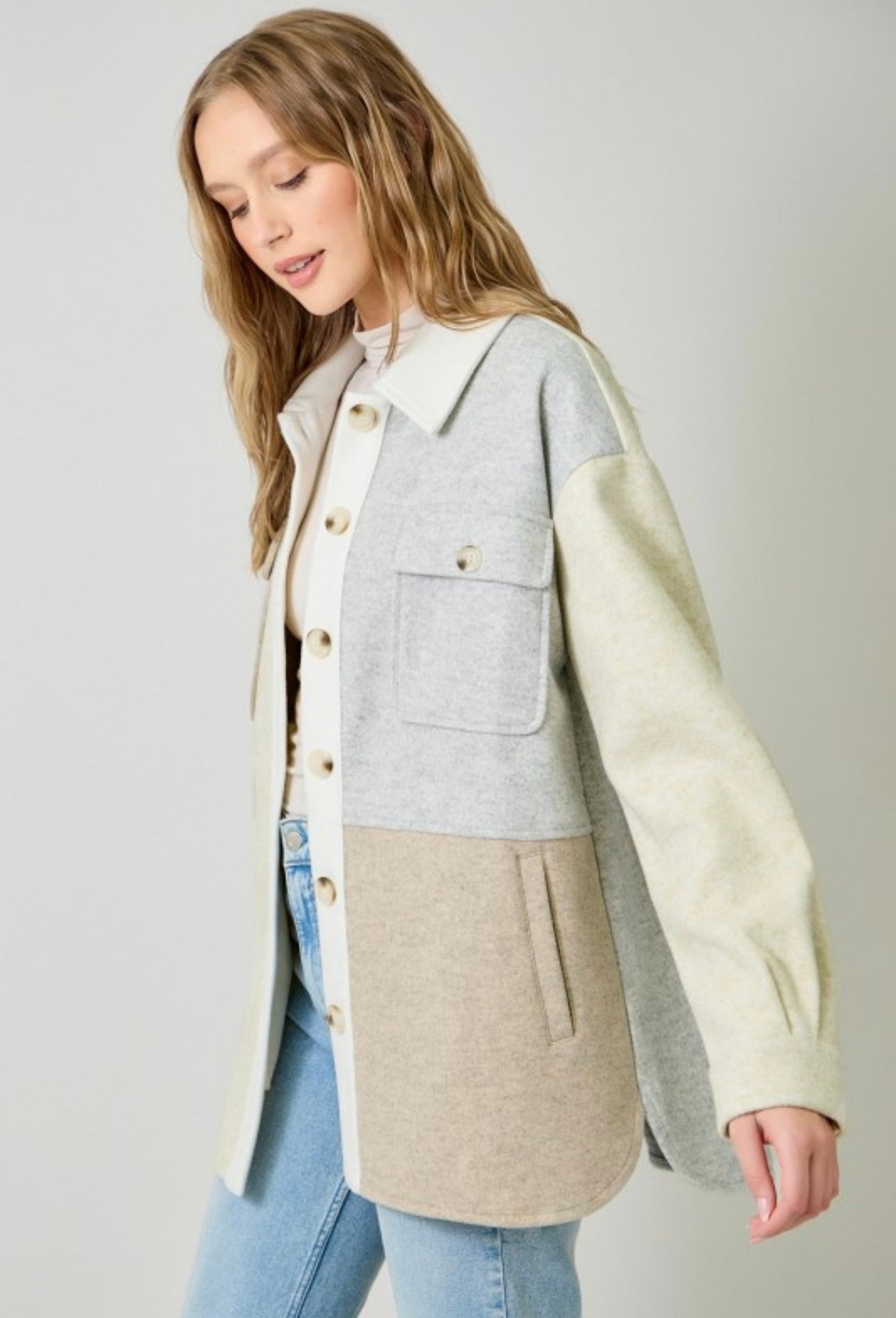 Thick Colorblock Shacket