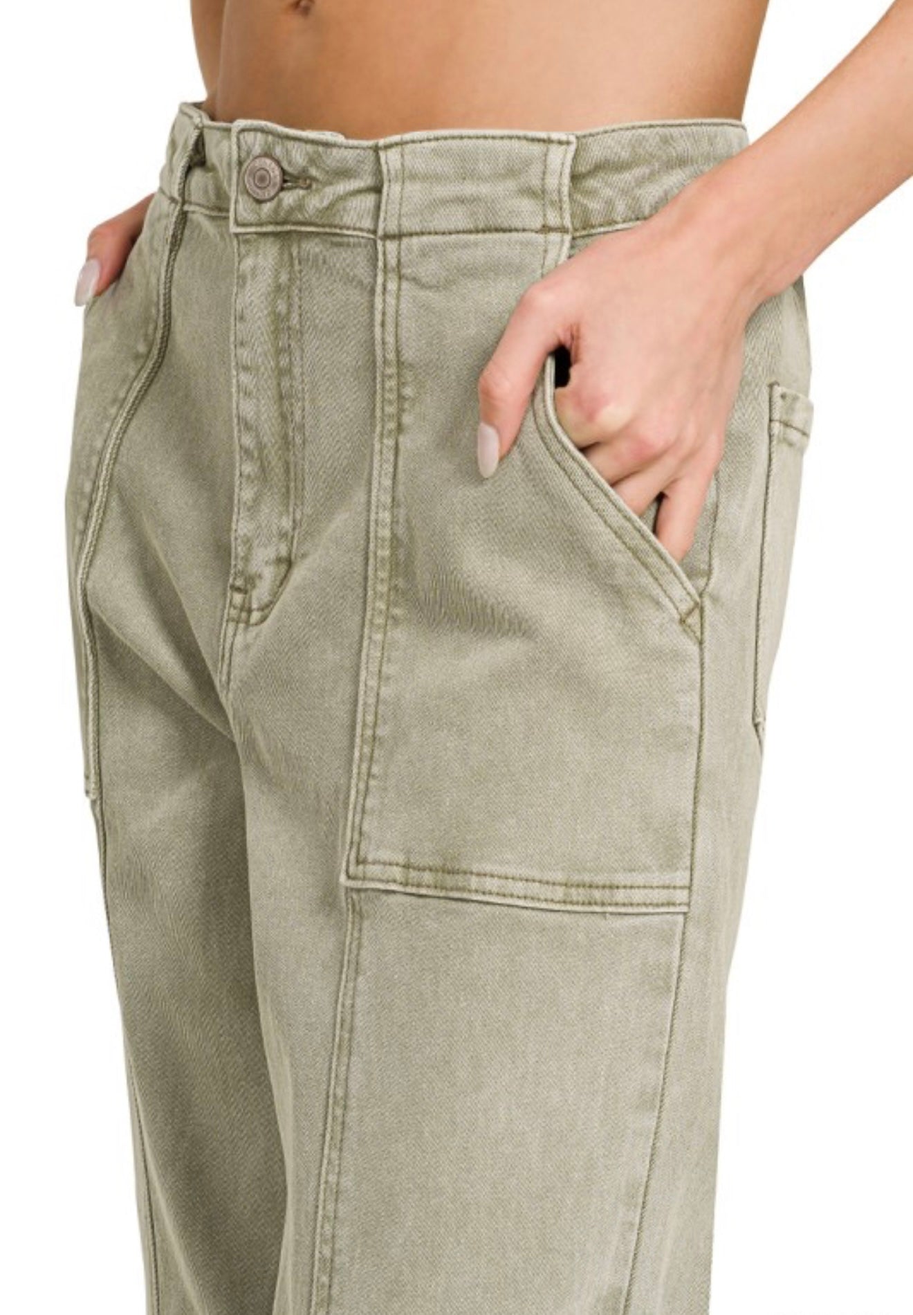 Straight Leg Utility Jeans