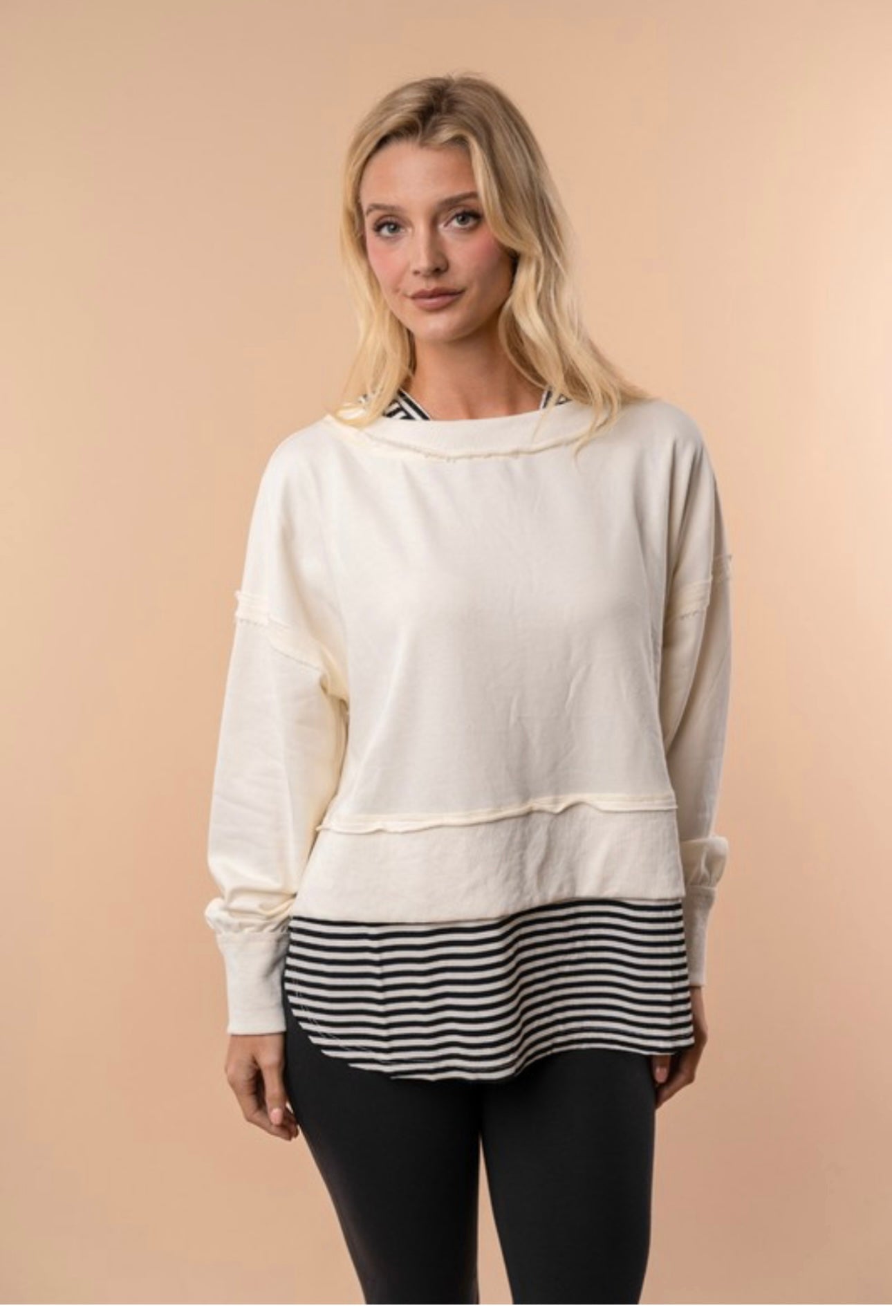 Black and White Stitch Top main image 1
