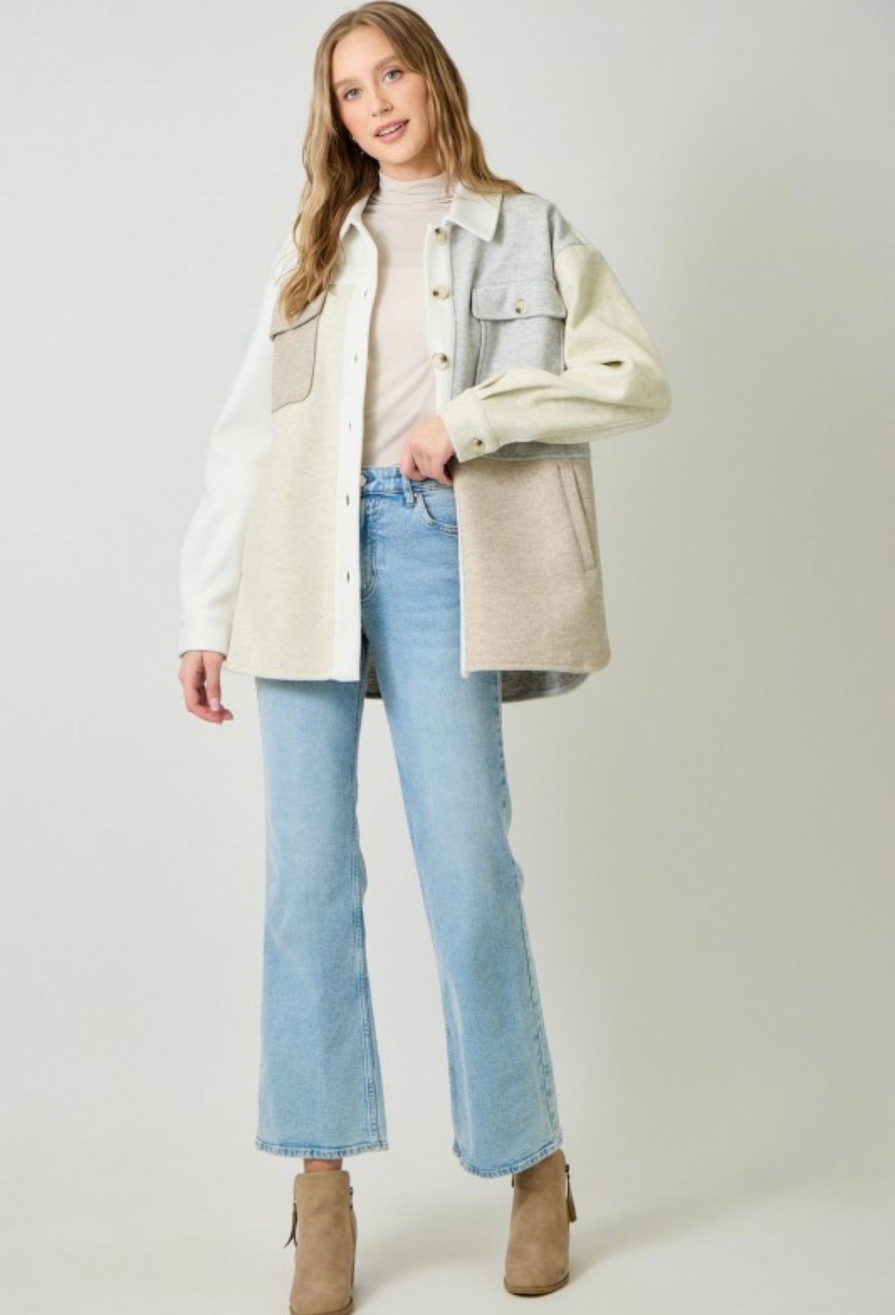 Thick Colorblock Shacket