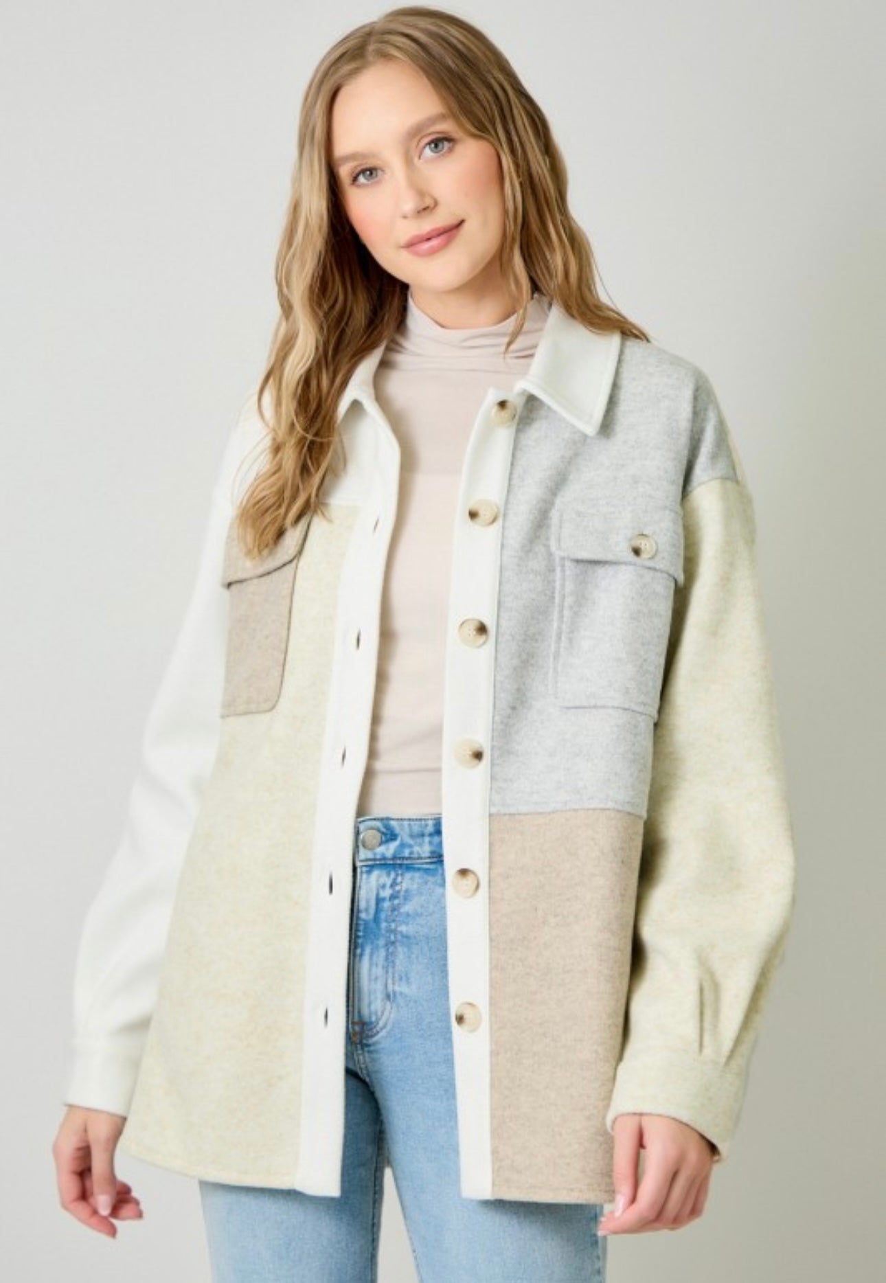 Thick Colorblock Shacket