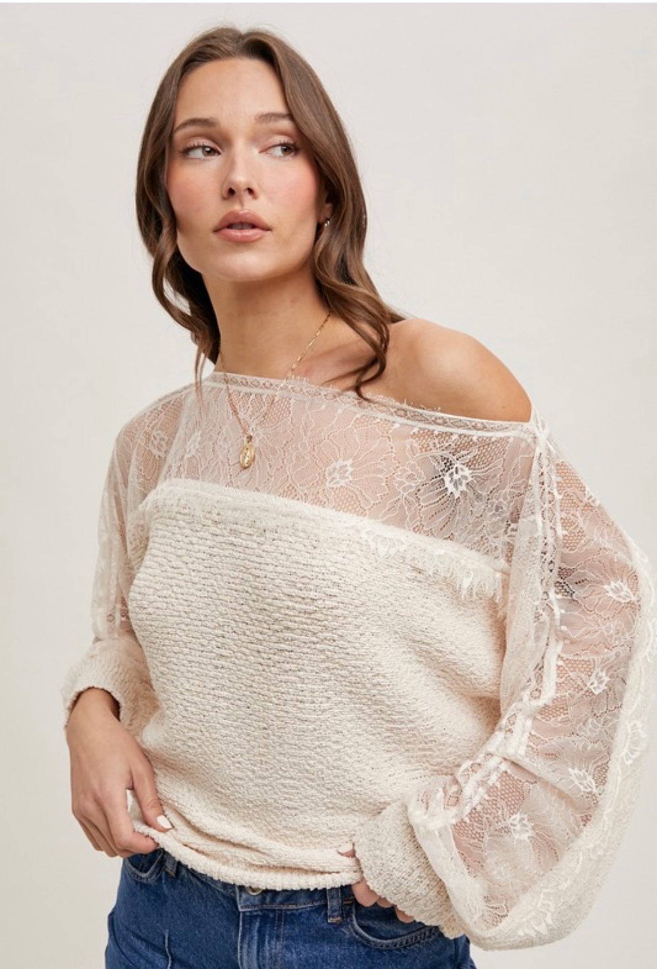 Lace Trim Sweater
