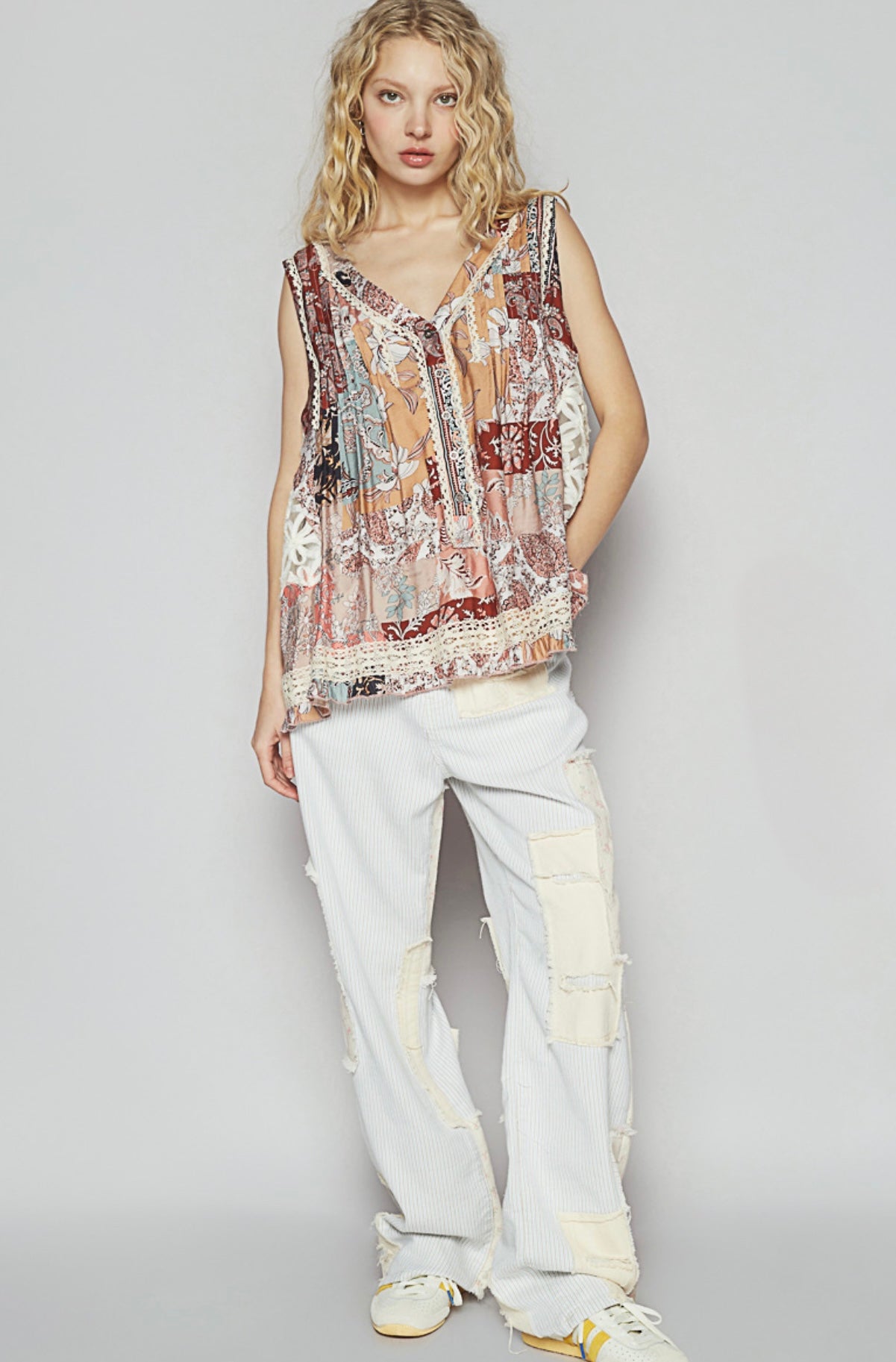 Patchwork and Lace Tank