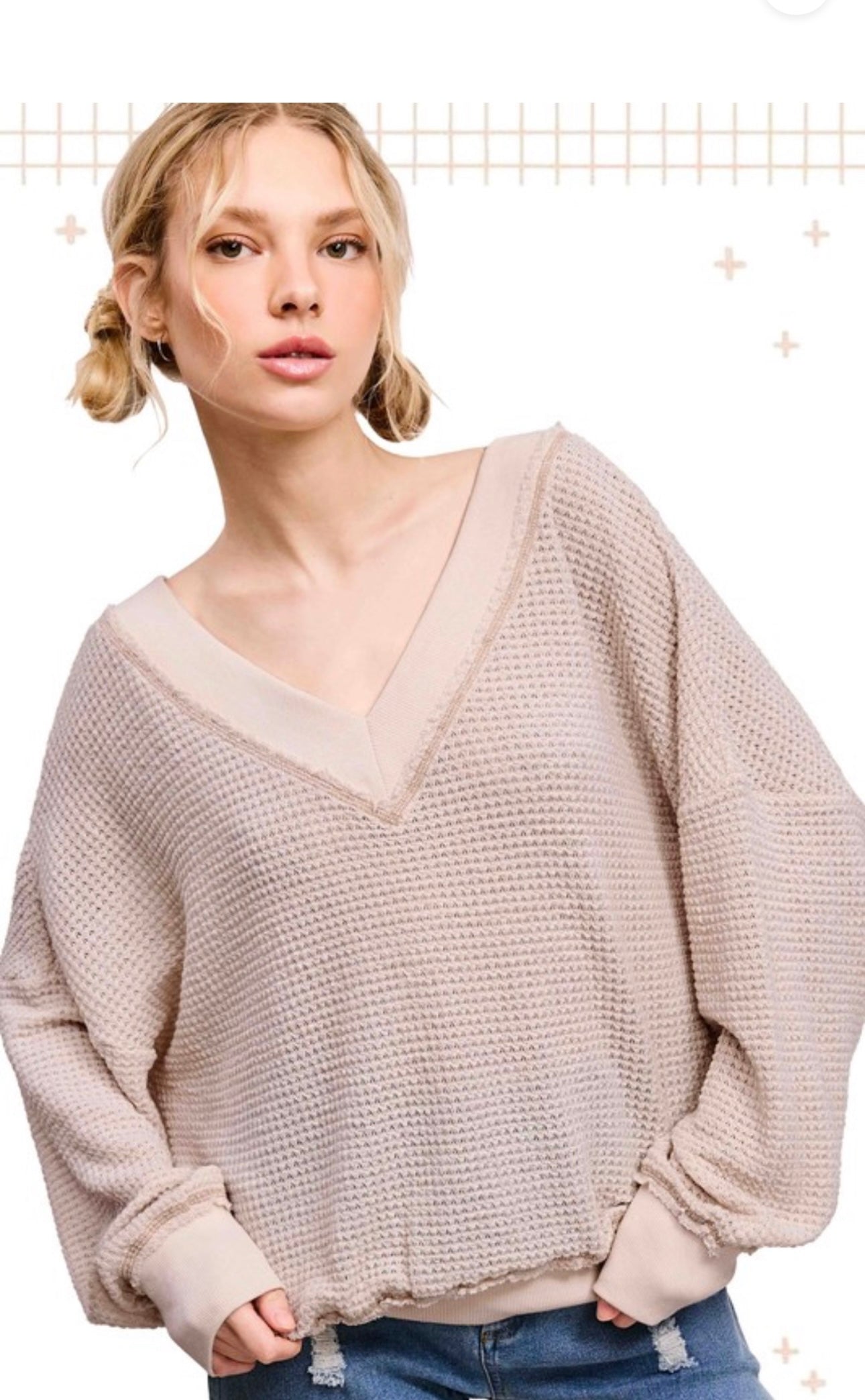 Waffle Long Sleeve Top