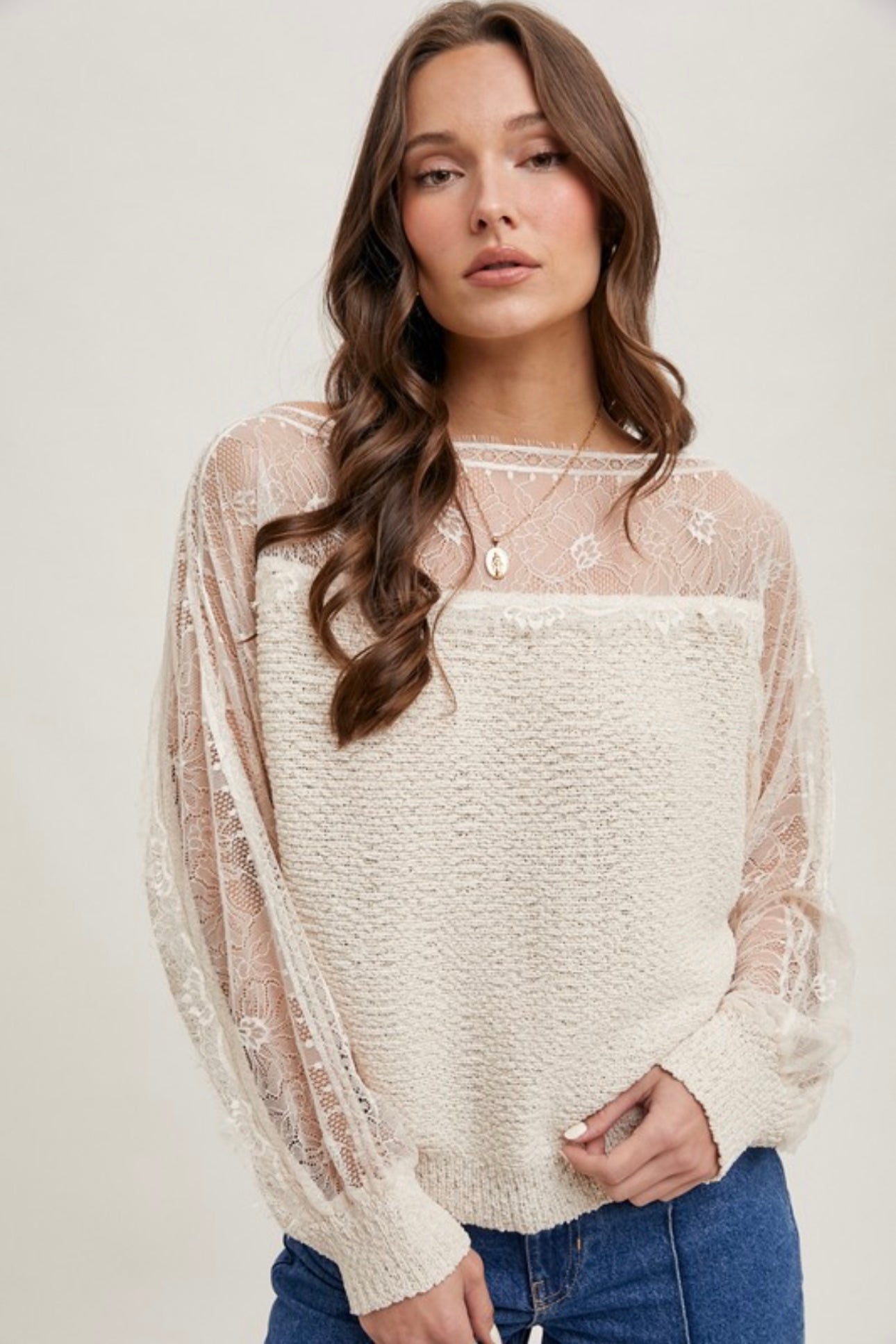 Lace Trim Sweater