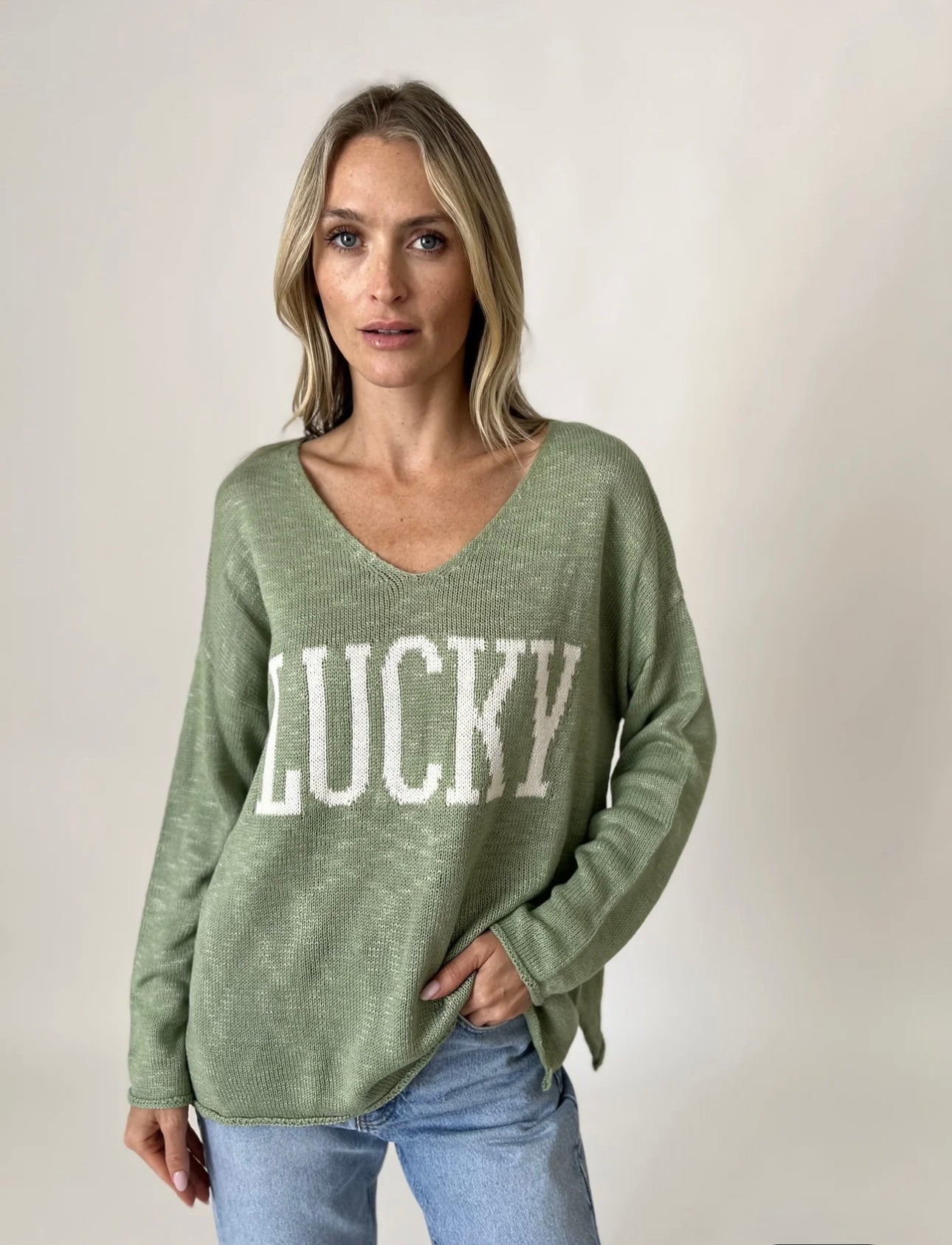 Lucky V-Neck Sweater