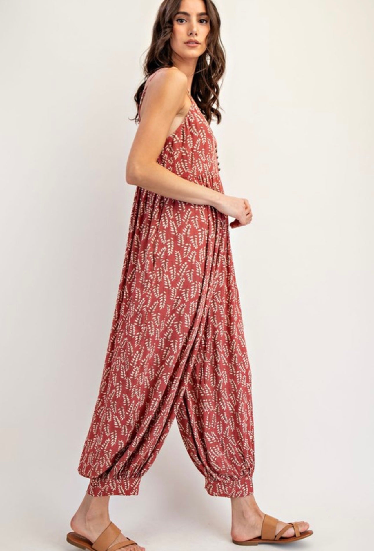Boho Leaf Jumpsuit