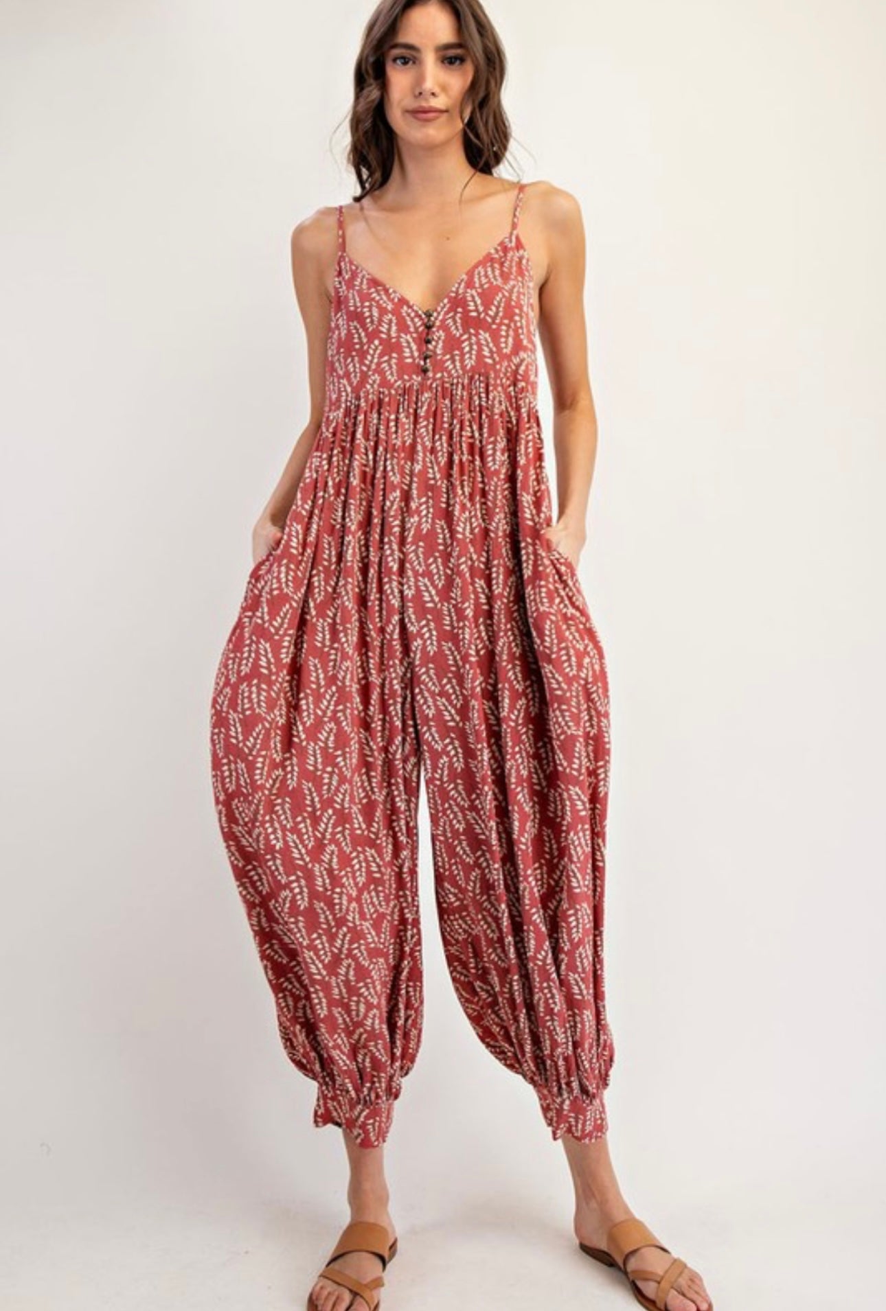 Boho Leaf Jumpsuit