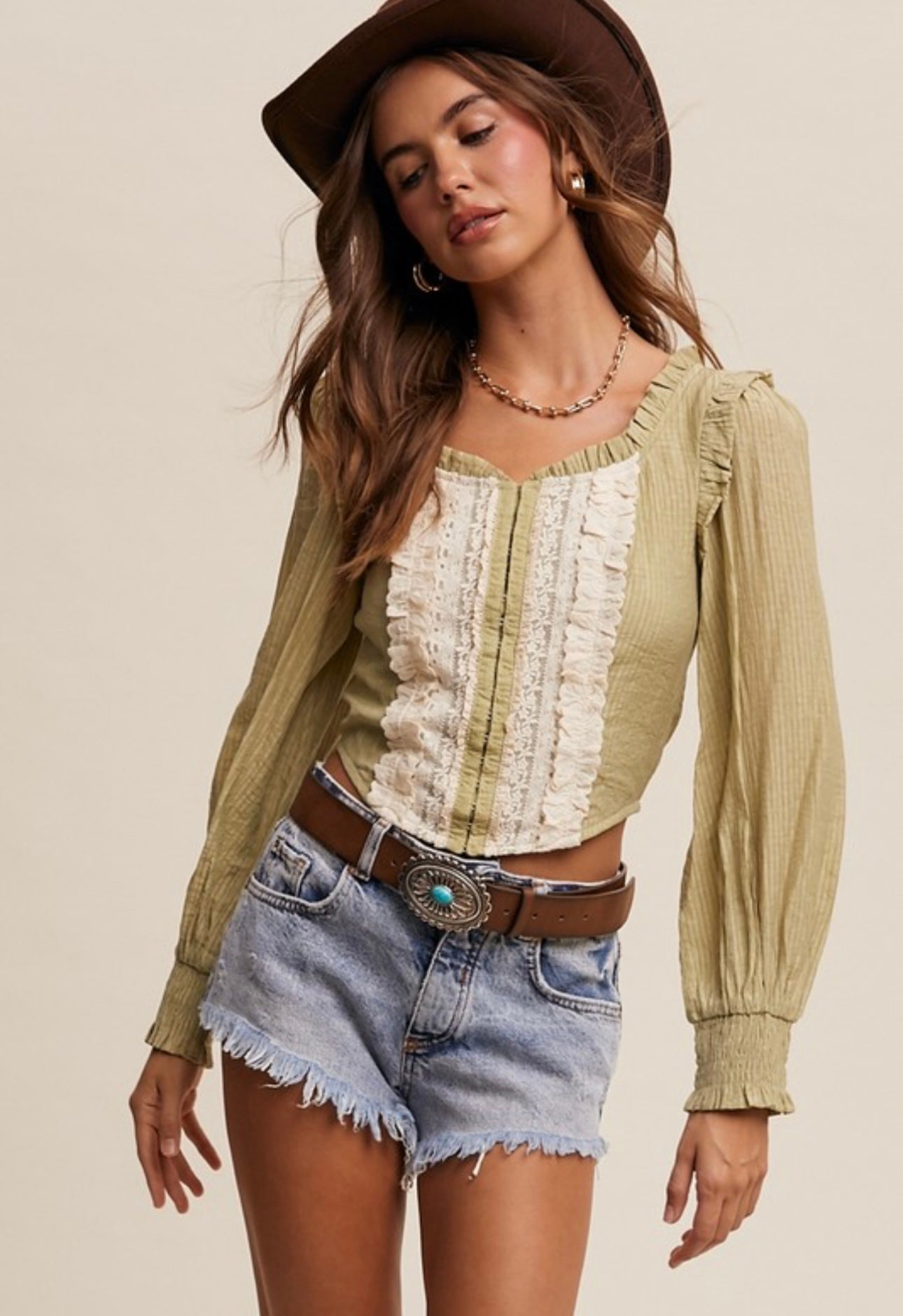 Ruffle & Lace Corset Top