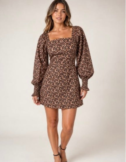 Animal Print Tie Back Dress