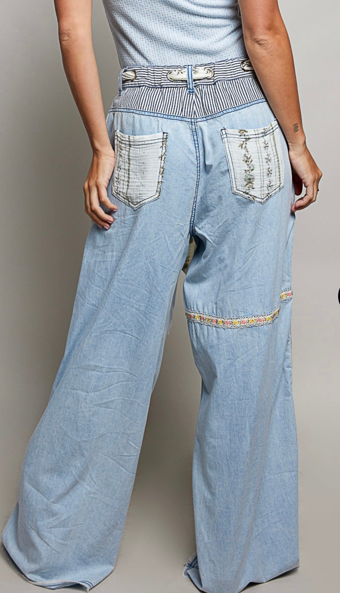 Patchwork Denim Pant